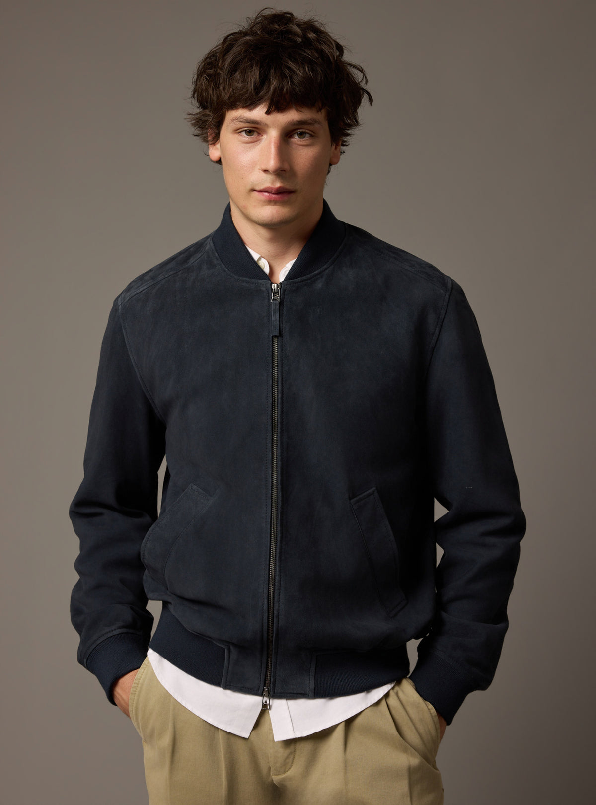 Nestor Navy Leather Jacket-1