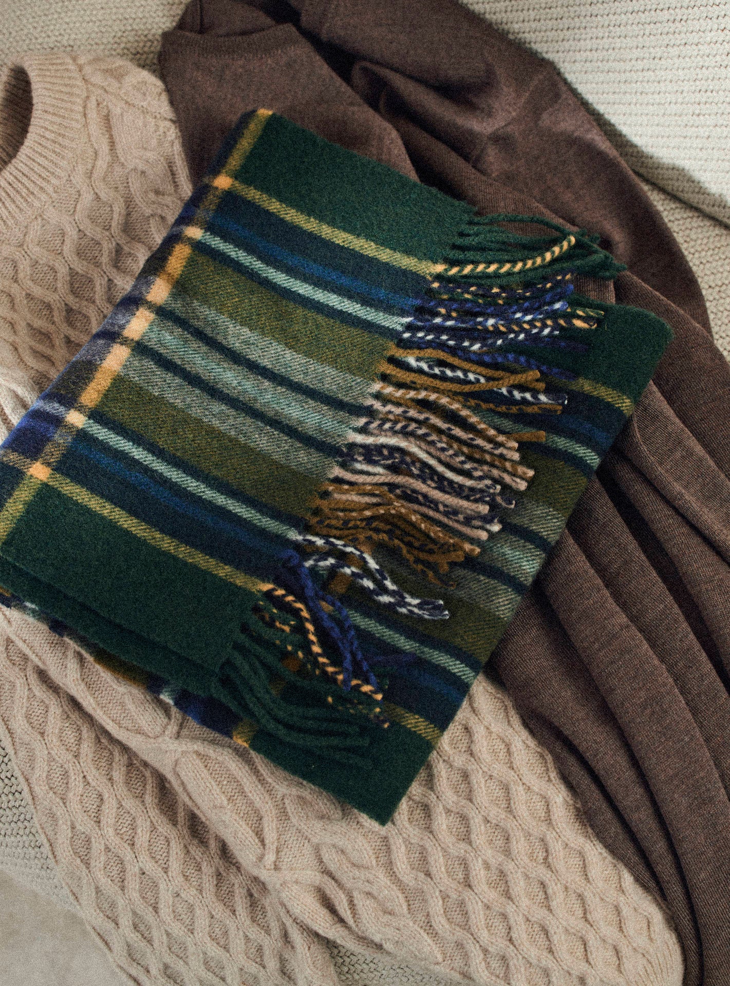 Rudolf Navy/Bottle Green Scarf-1