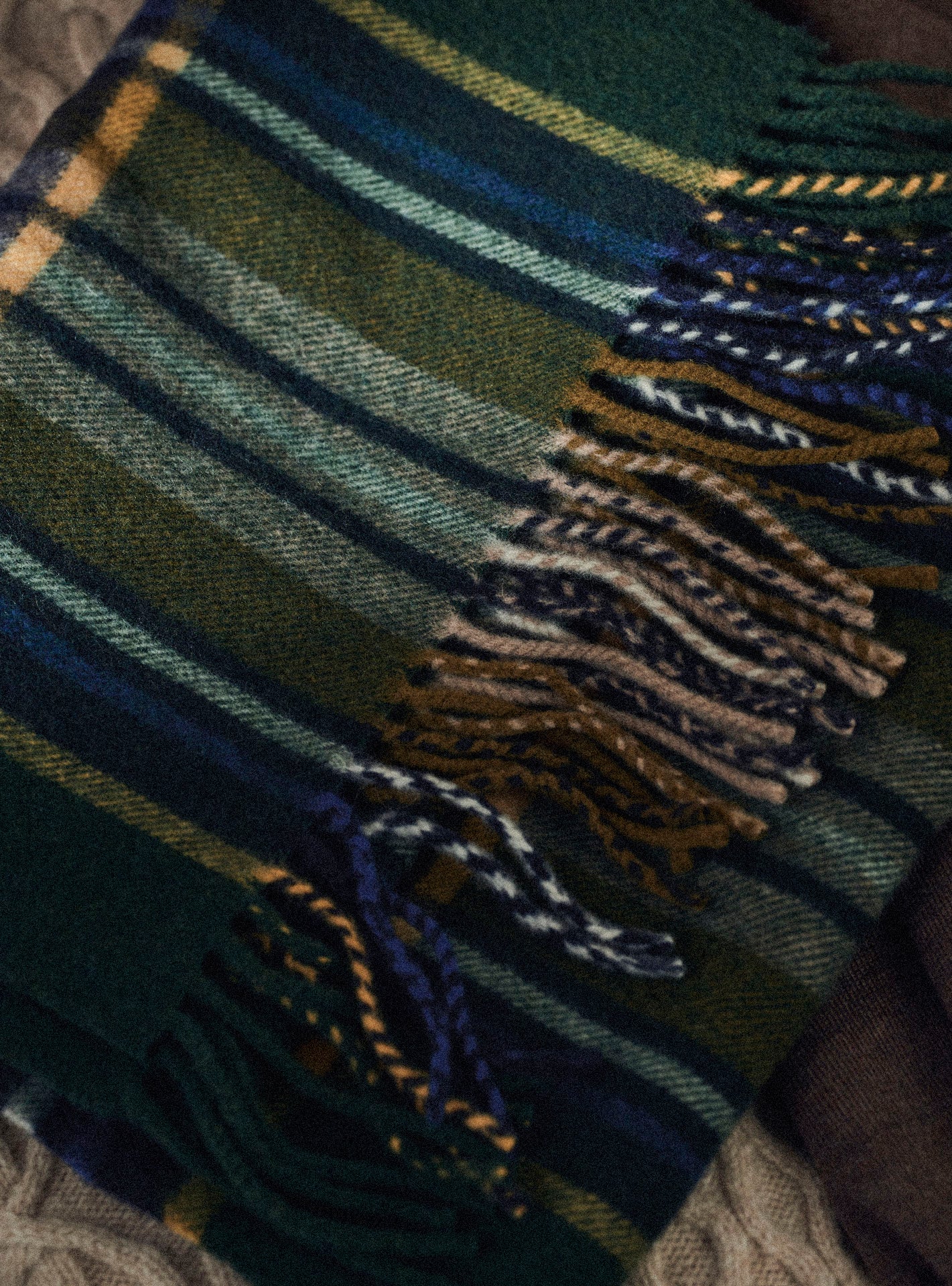 Rudolf Navy/Bottle Green Scarf-2