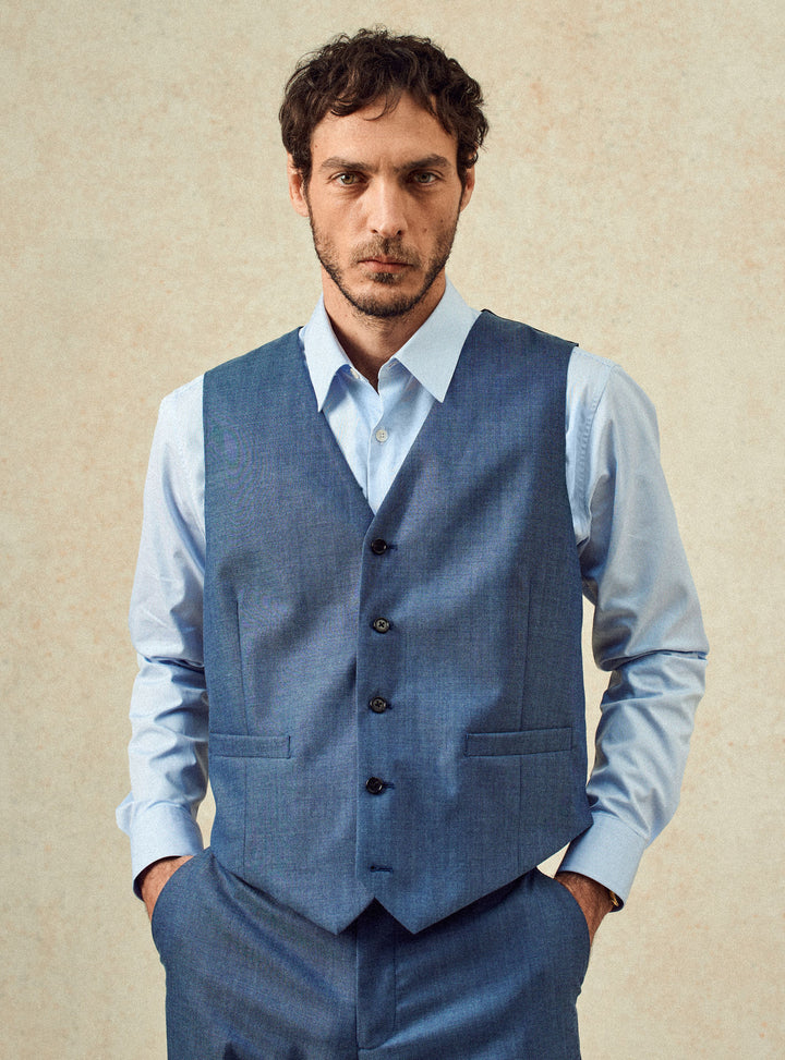 Gilet de costume Gekko Blue Melanged