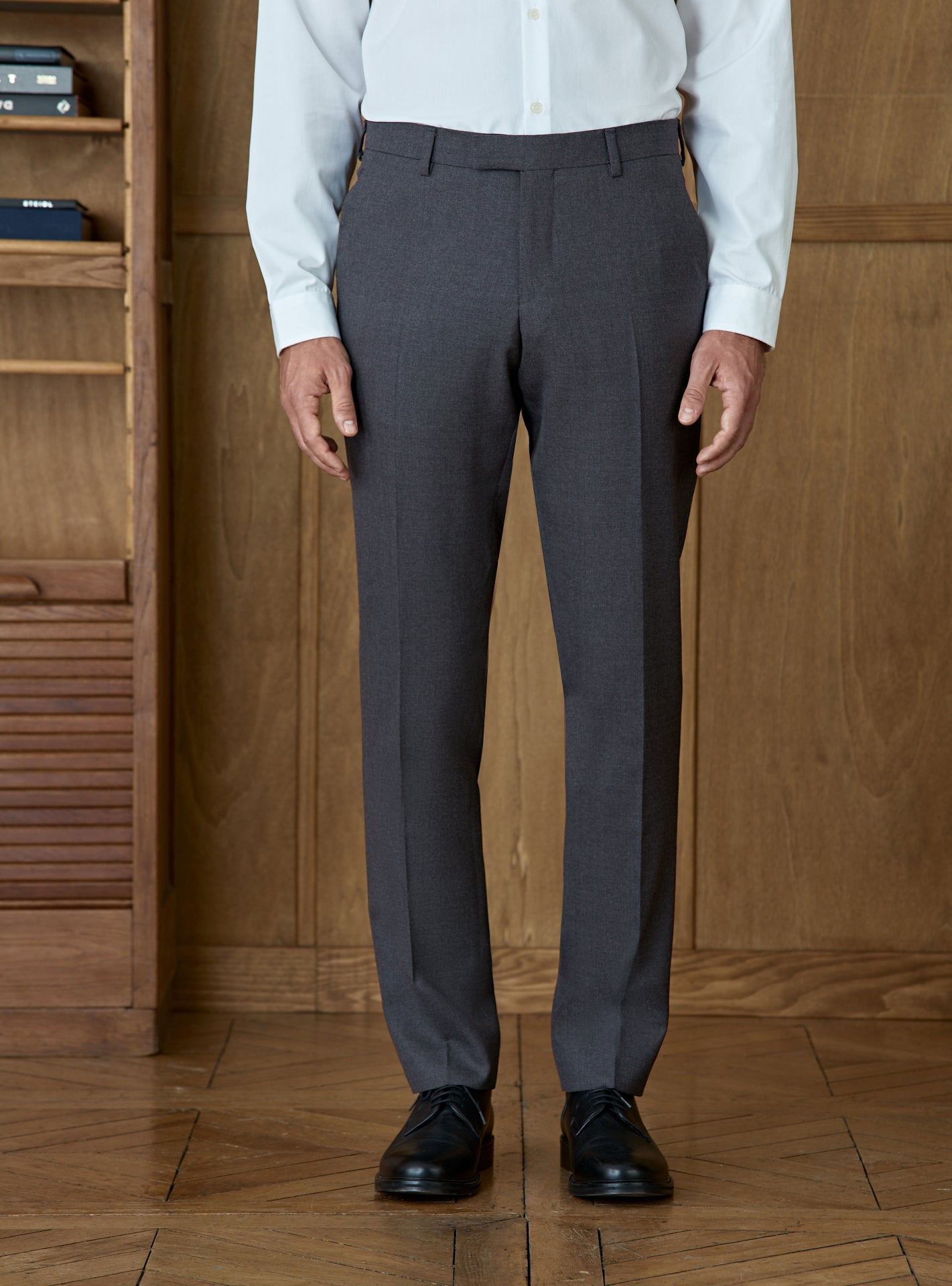 Pantalon de Costume en laine Anthracite Chiné