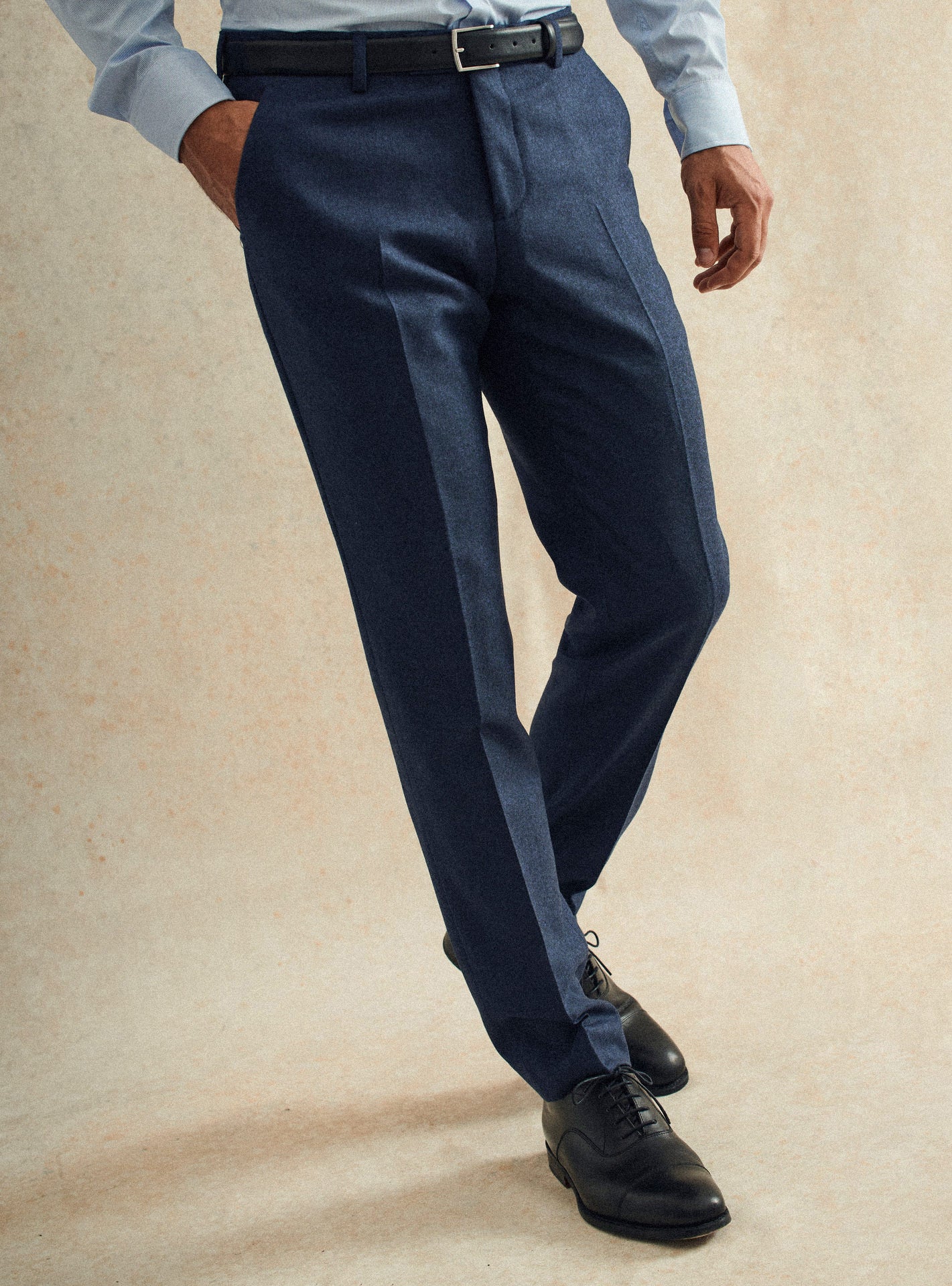 Navy Flannel Suit Pants