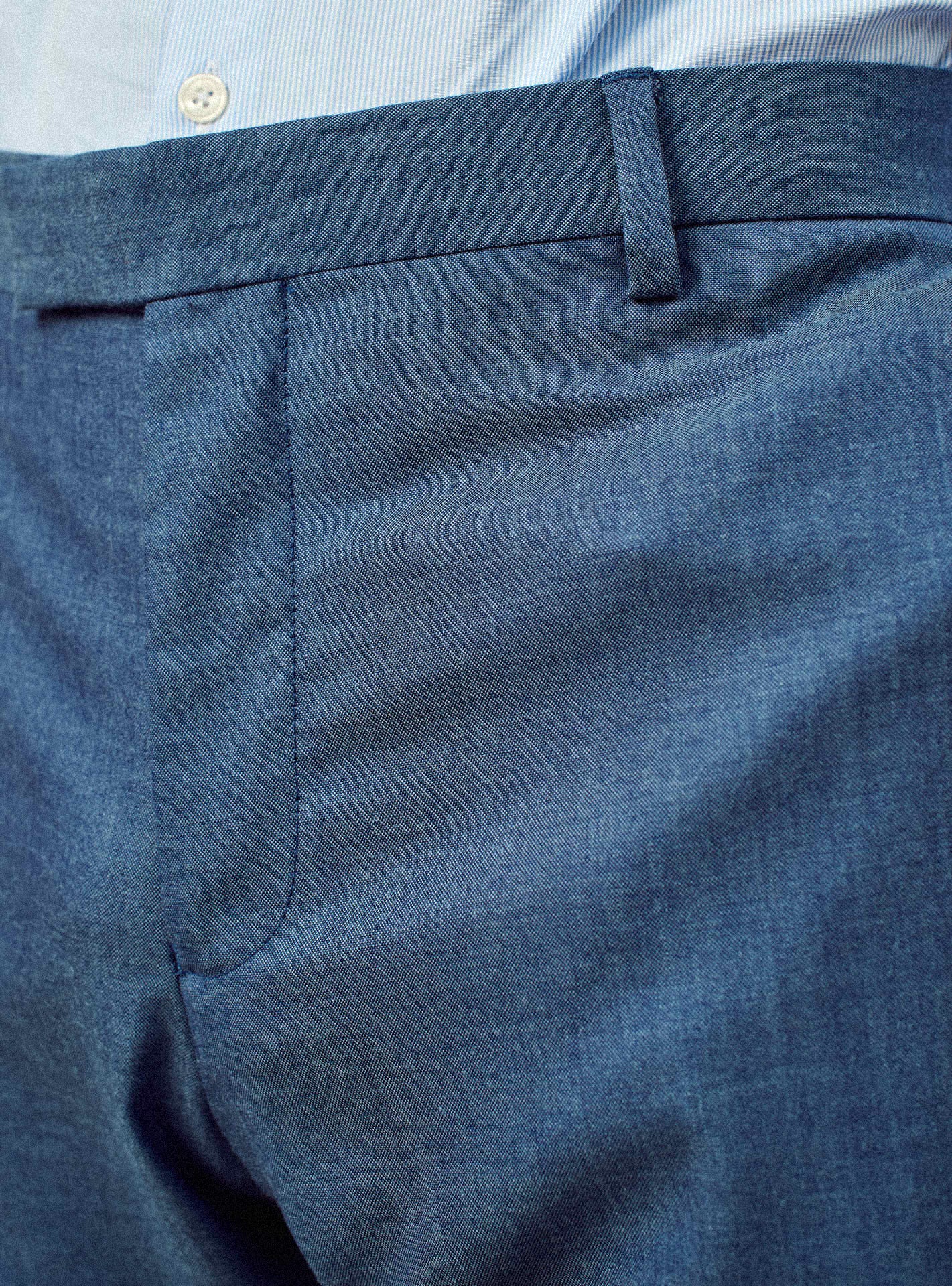 Pantalon de costume en laine Balibaris - Gekko Blue Melanged