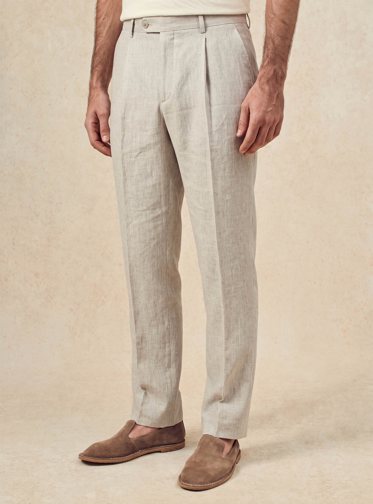 Pantalon de costume Laslo Ecru-1