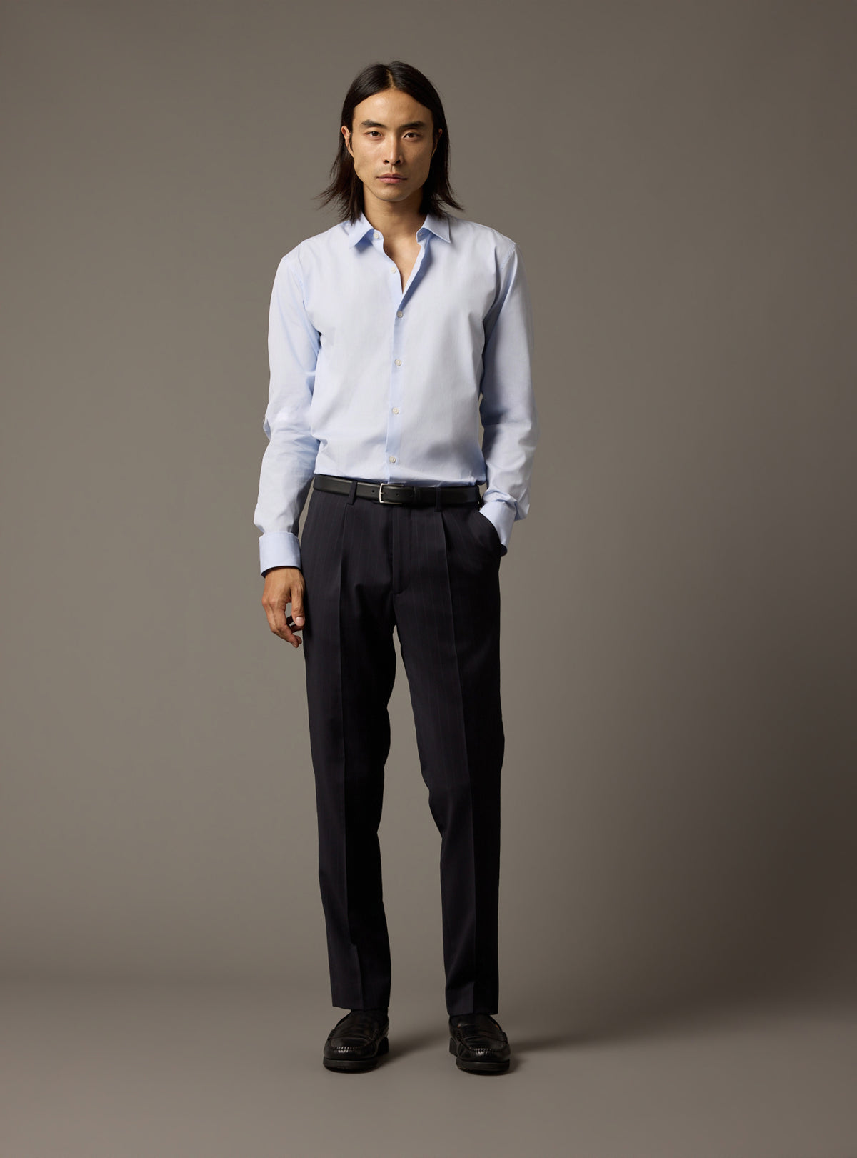 Pantalon de costume Laslo Navy/White