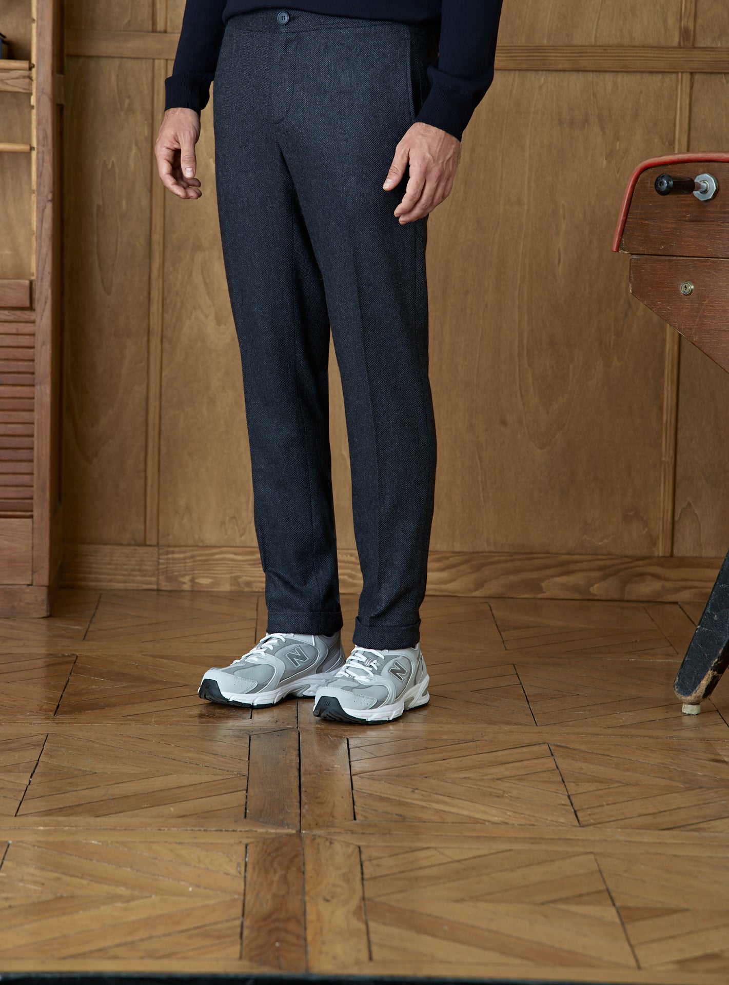 Steven Mixed Navy Trousers-5