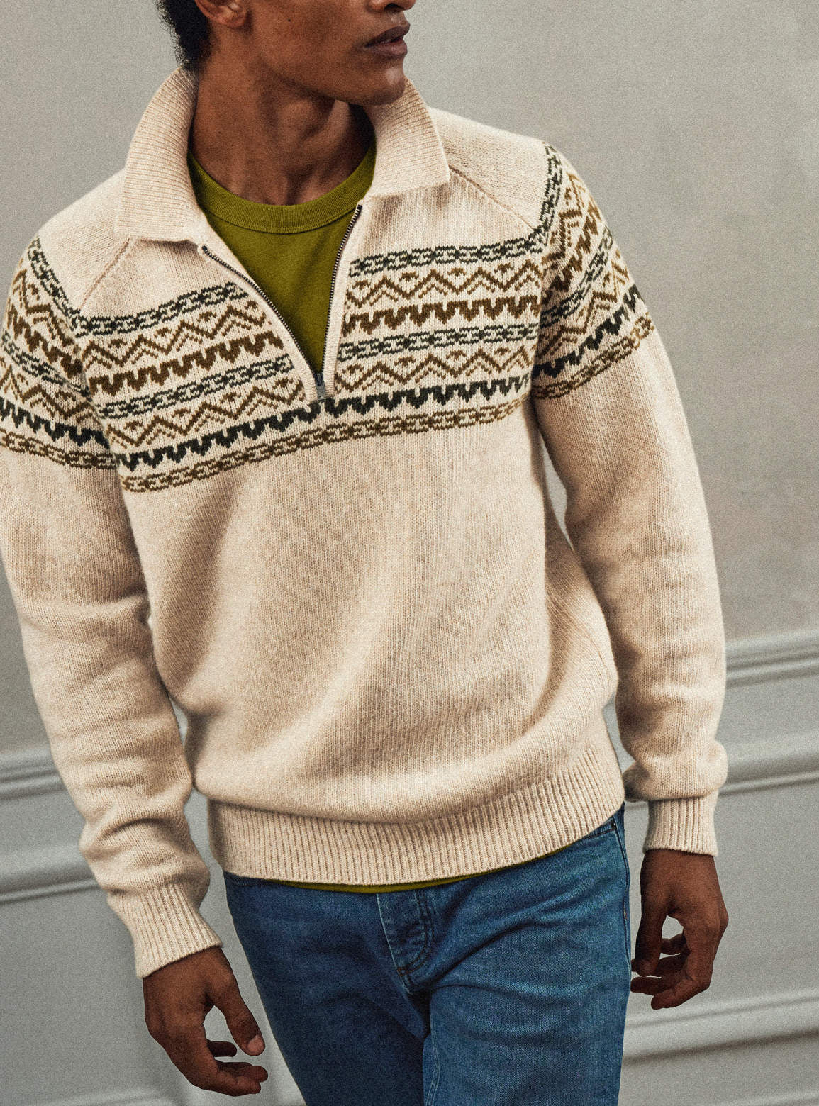 Pull Jackson Blanc/Olive-1