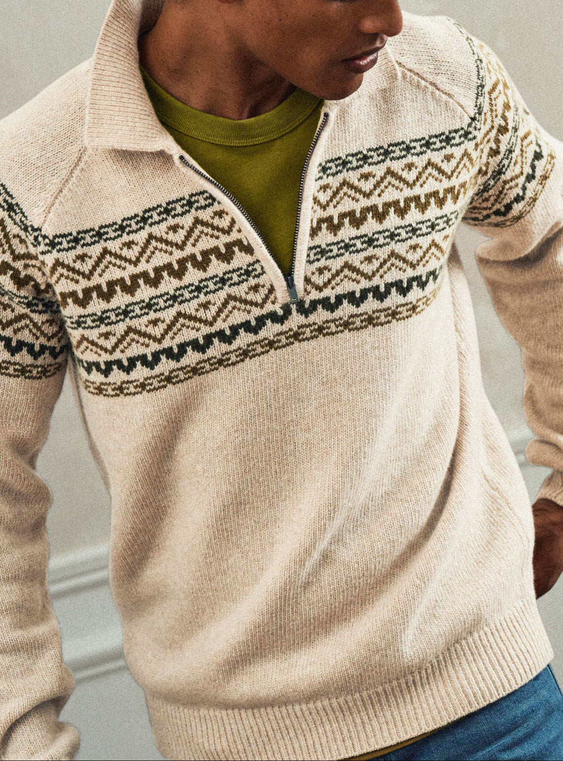 Pull Jackson Blanc/Olive