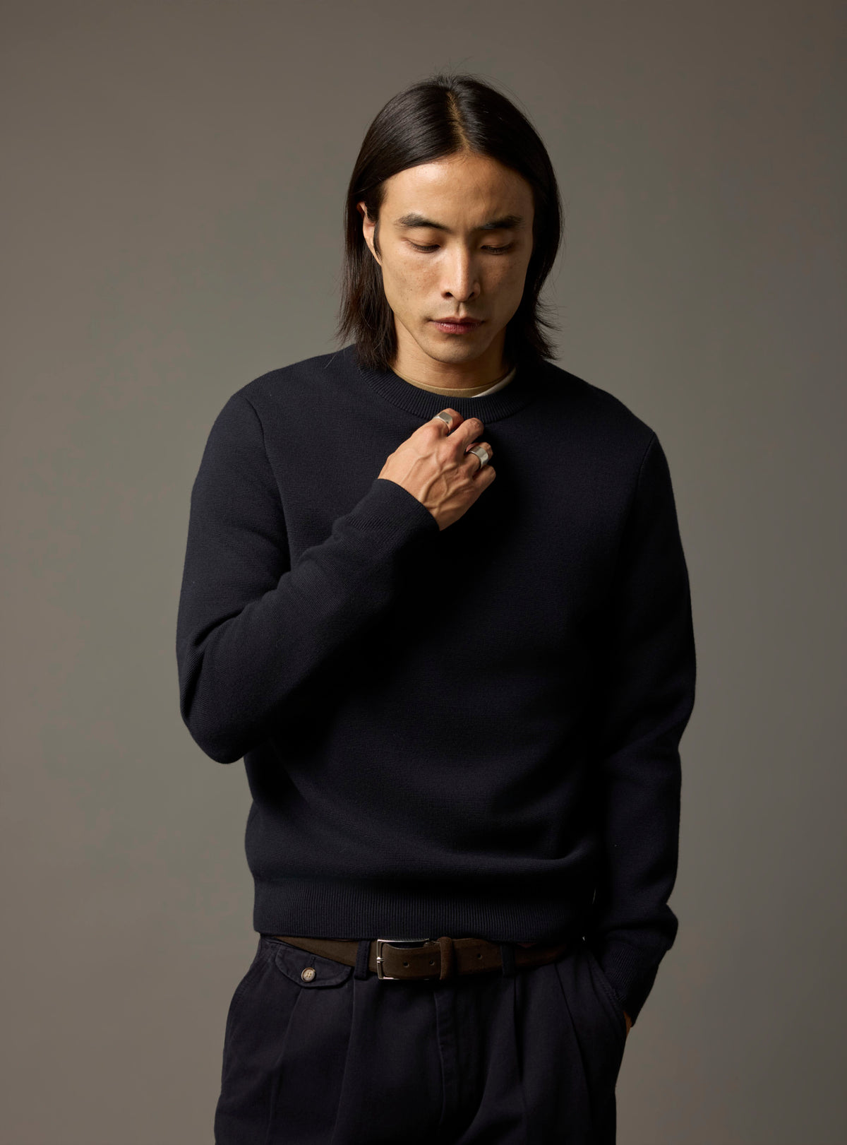 James Navy Sweater