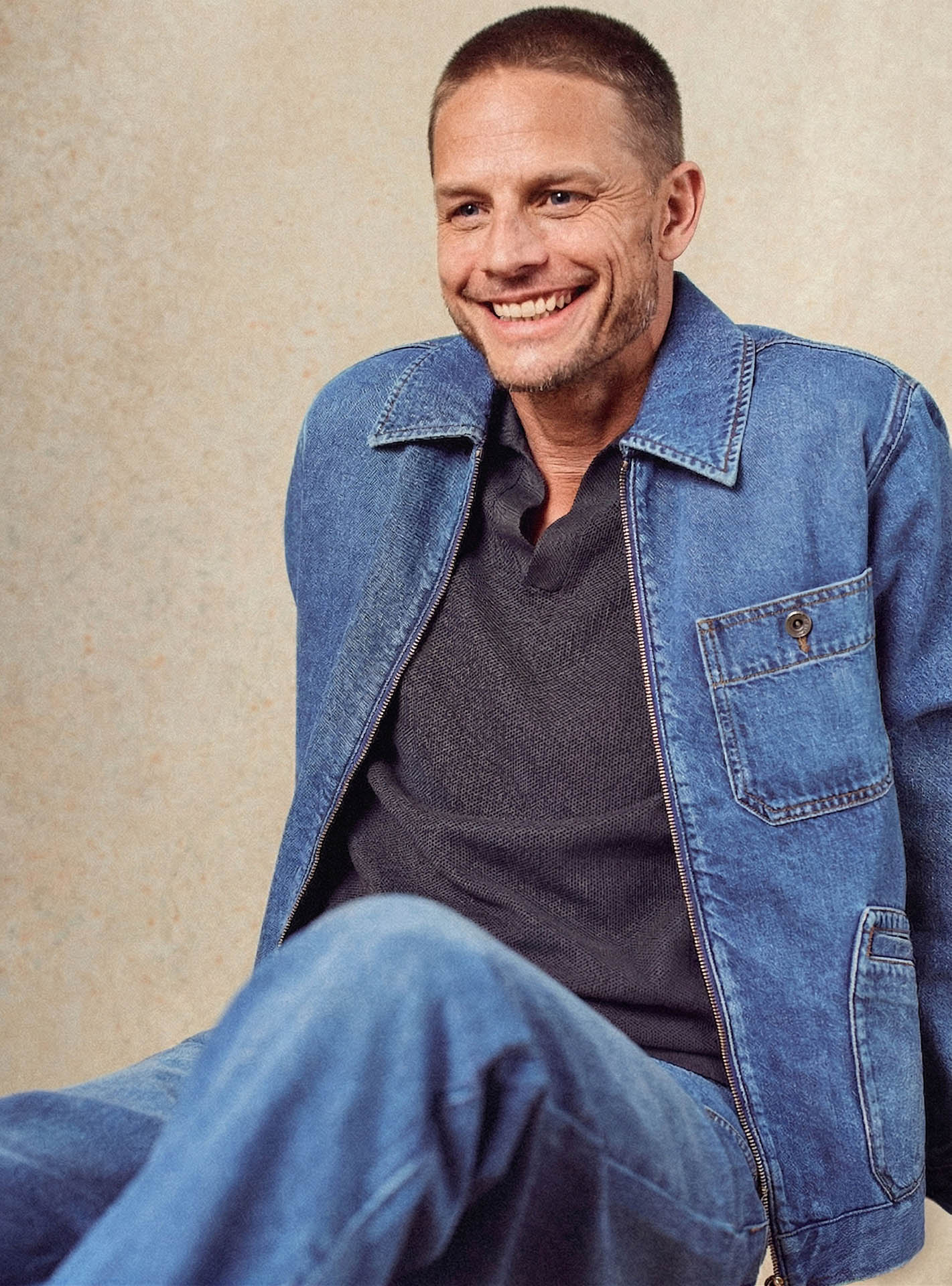 Pull Otto Anthracite – Pull 100% coton gris foncé avec col polo et maille fine - plan taille 