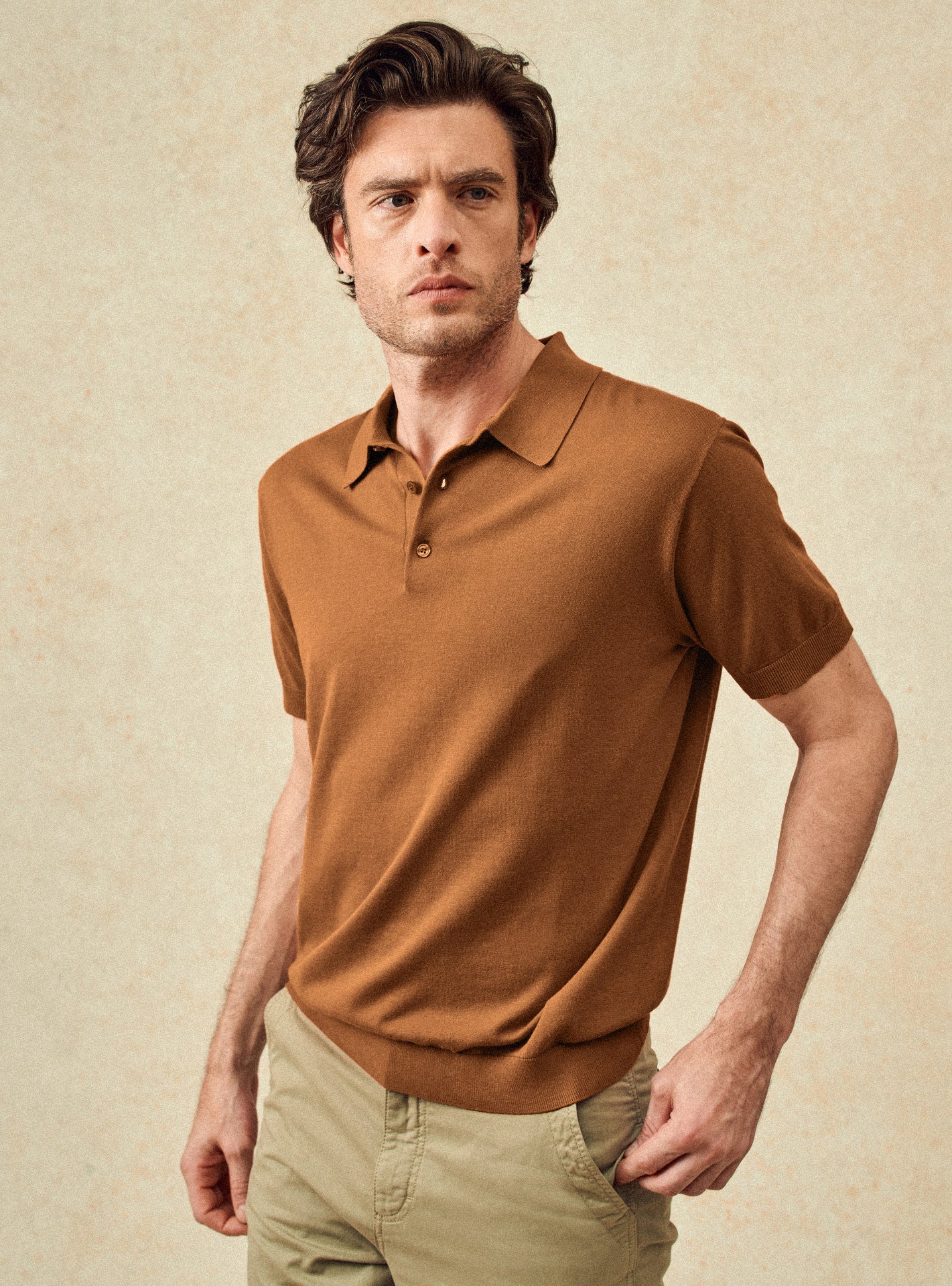 Pull en coton Balibaris - Polo Anton Pumpkin - Plan taille
