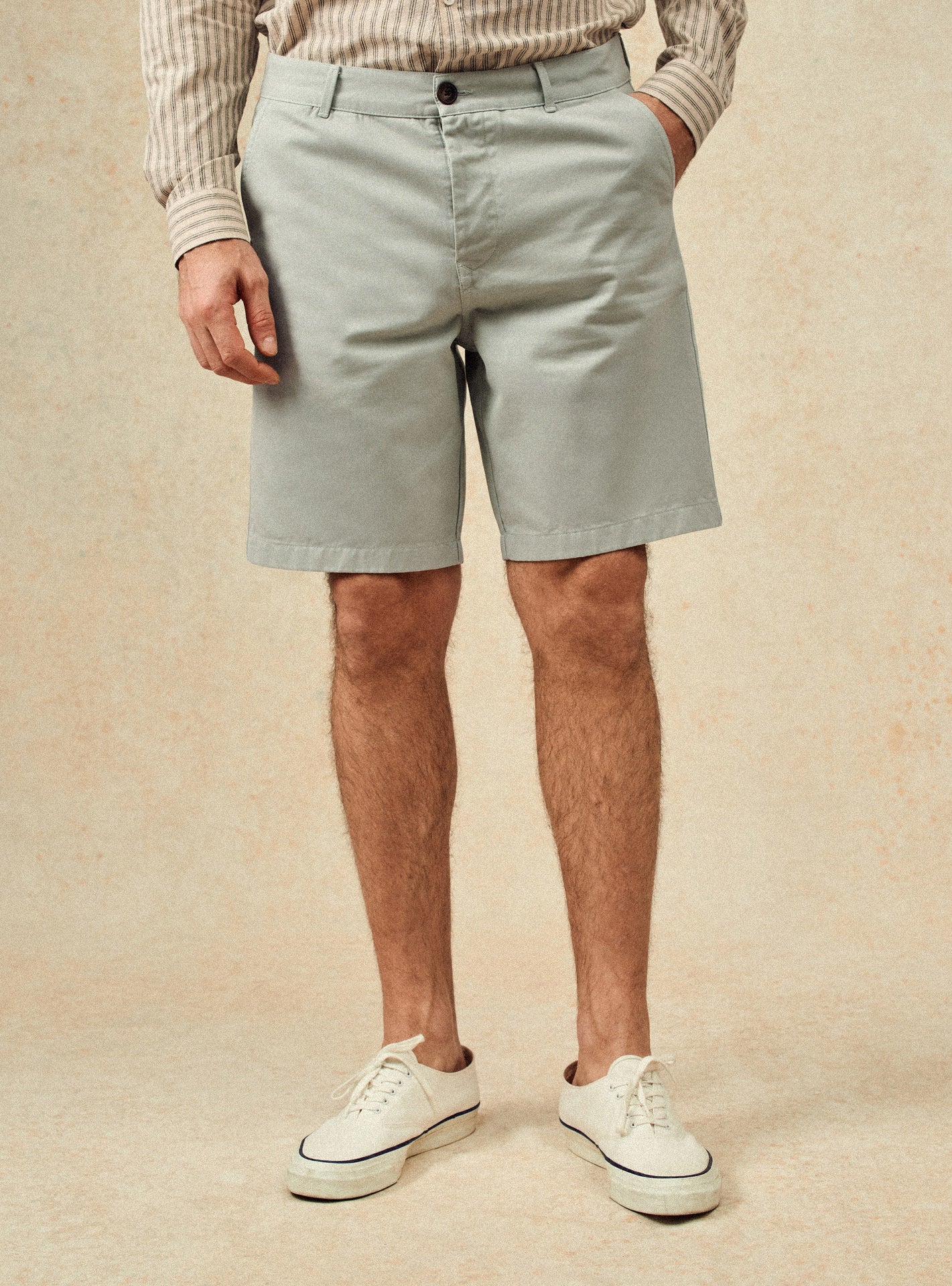 Short Hanks Asperge – Short 100% coton organique vert clair avec poches italiennes - plan taille