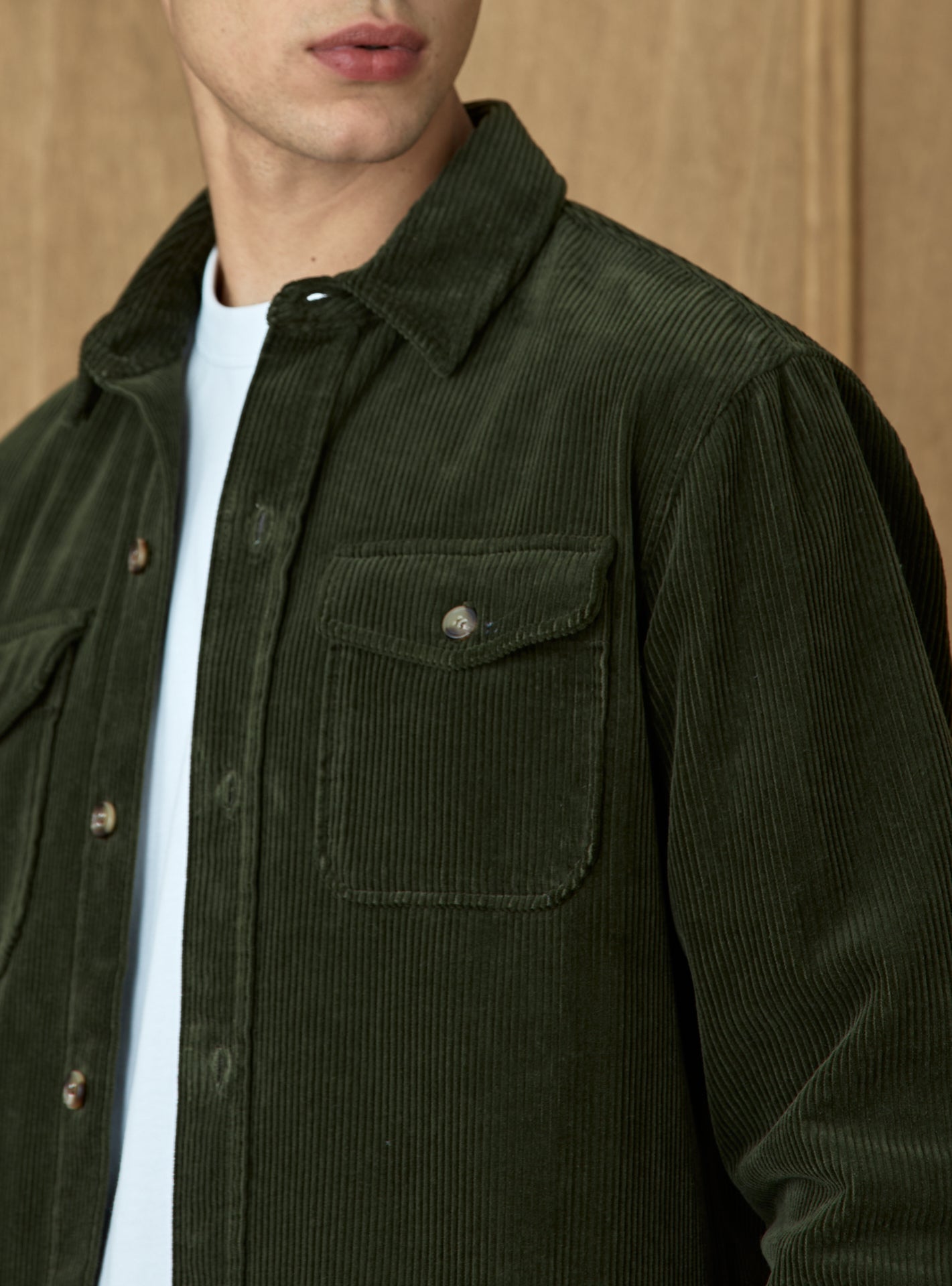 Surchemise en velours Parker Ever Green-4