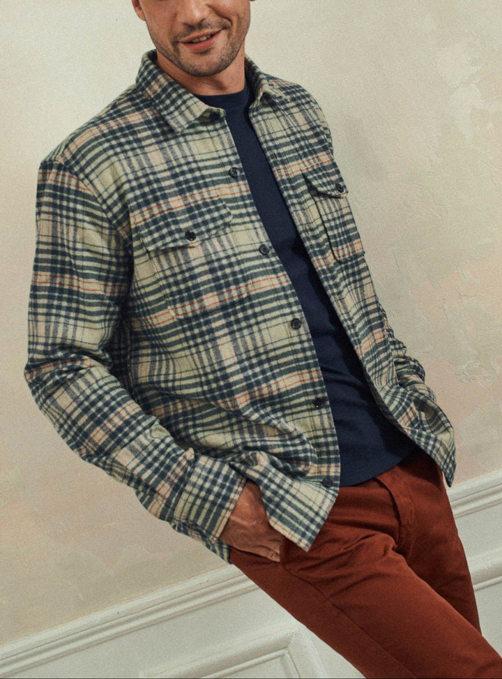 Parker Bottle Green/Ecru Overshirt