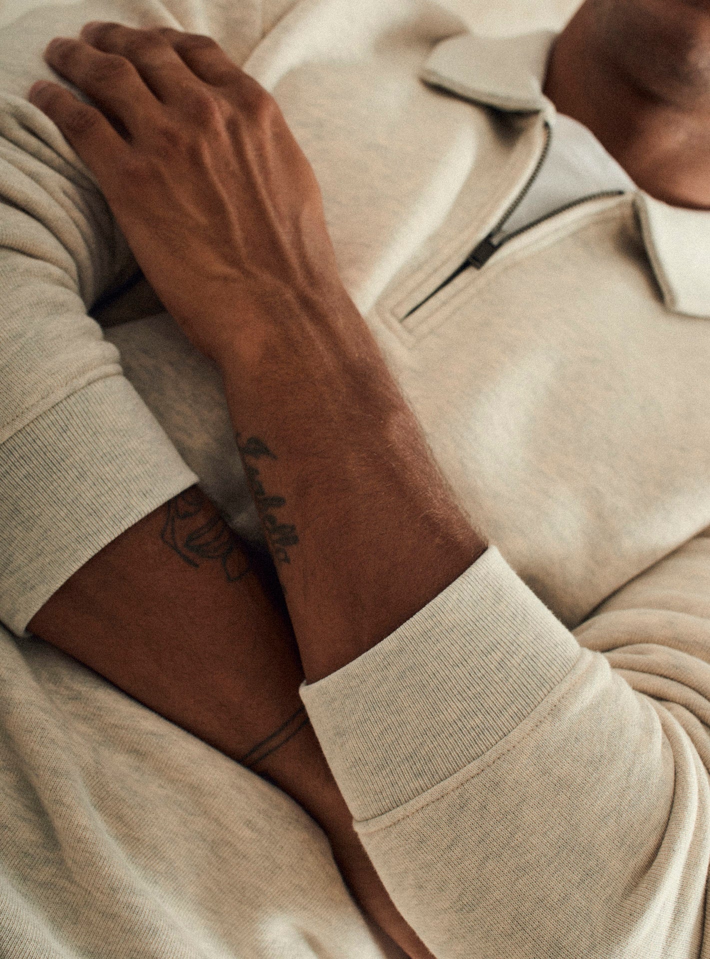 Edgar Mixed Beige Sweatshirt-3