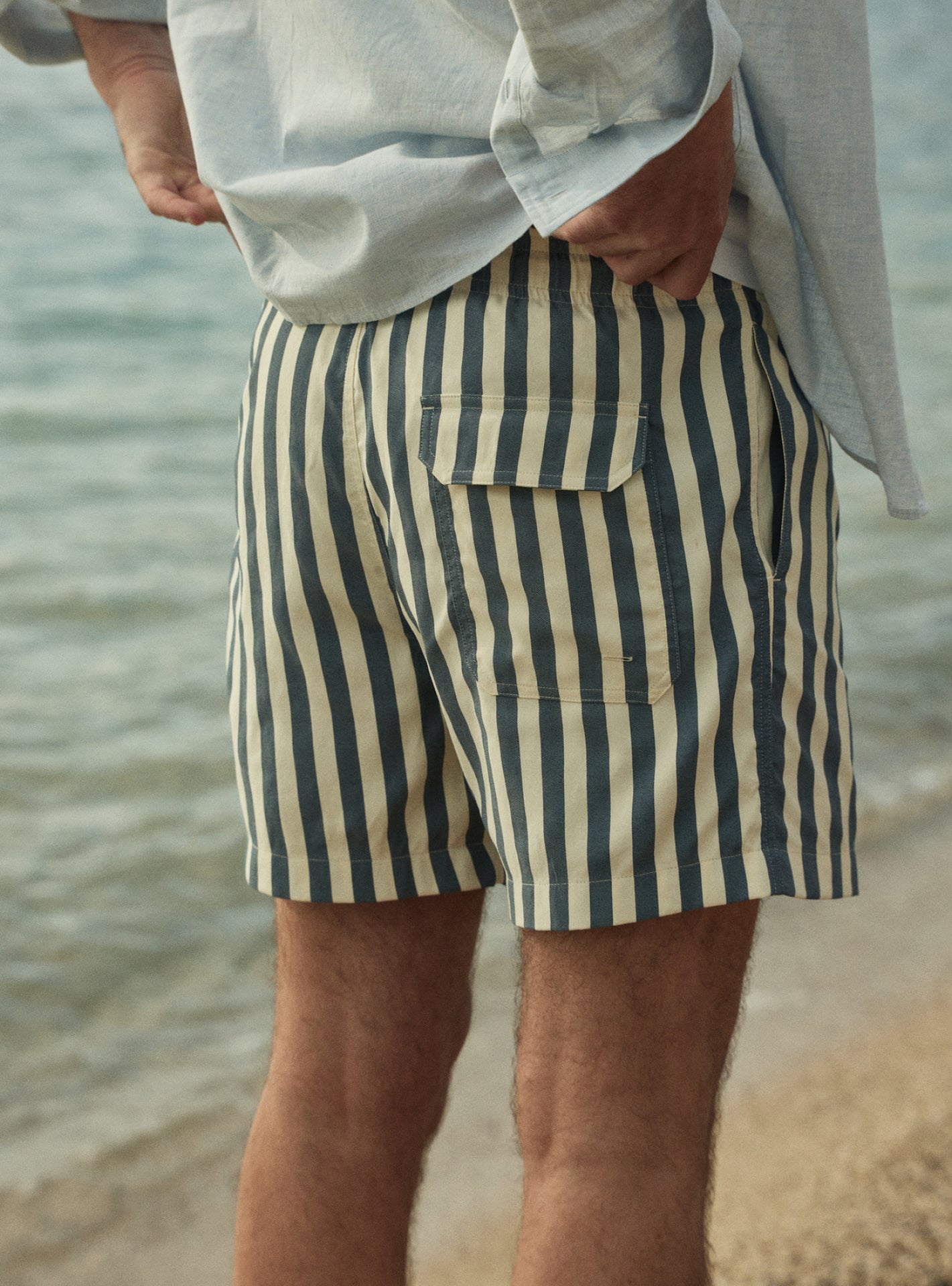 Nery Celeste Striped Swim Short
