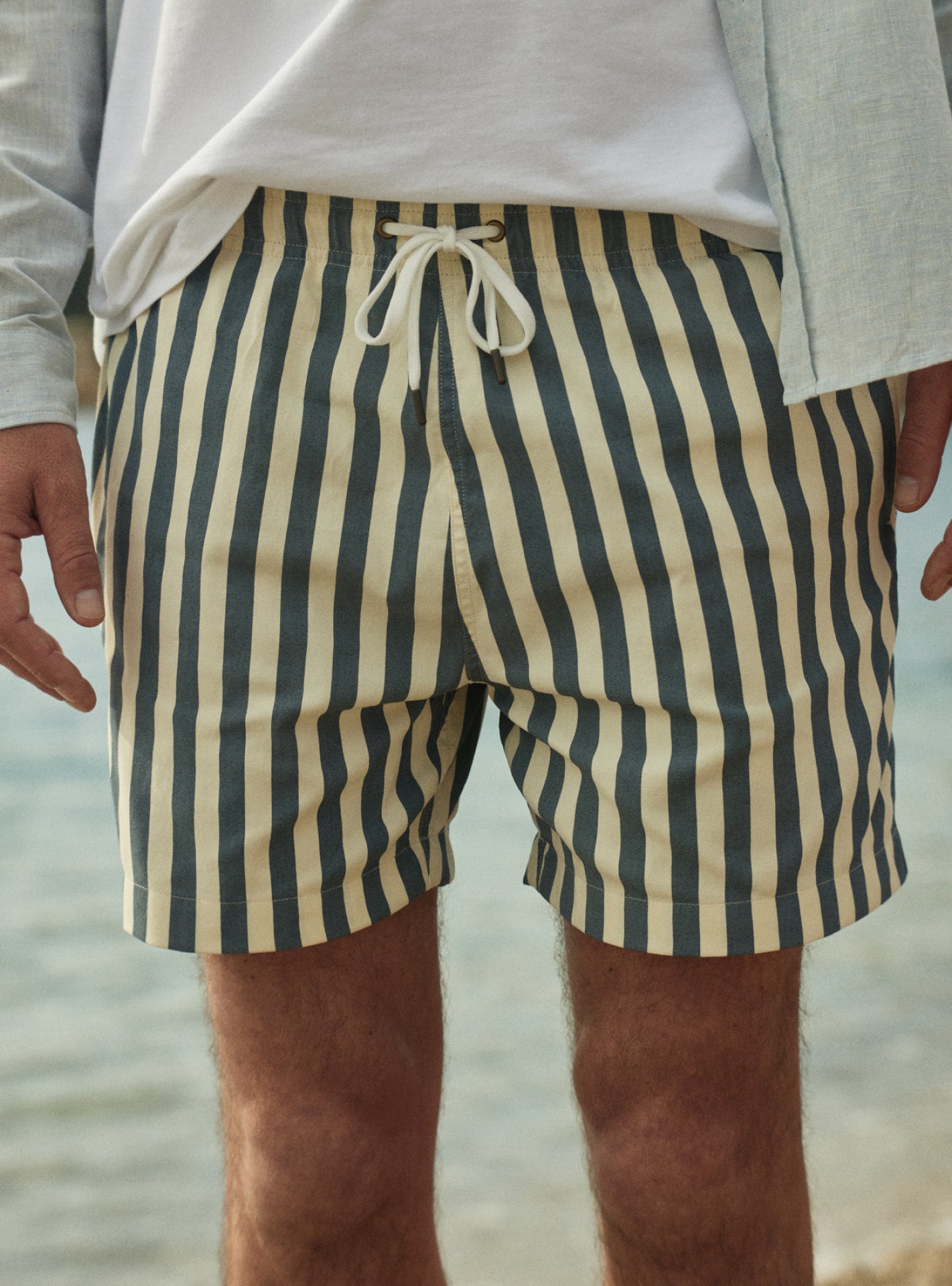 Nery Celeste Striped Swim Short
