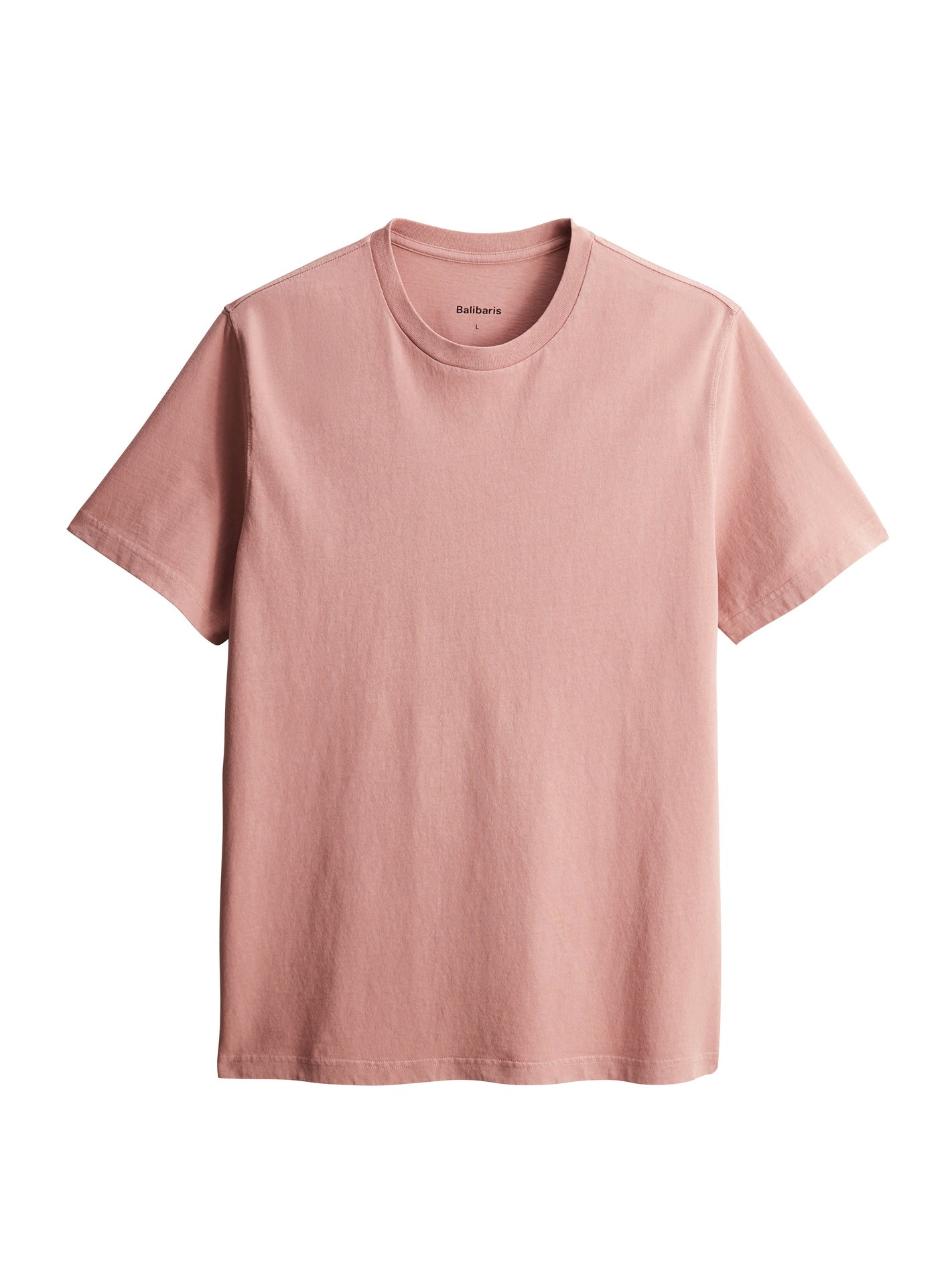 T-shirt Tim Rosette – T-shirt 100% coton organique rose avec col rond et coupe droite – packshot