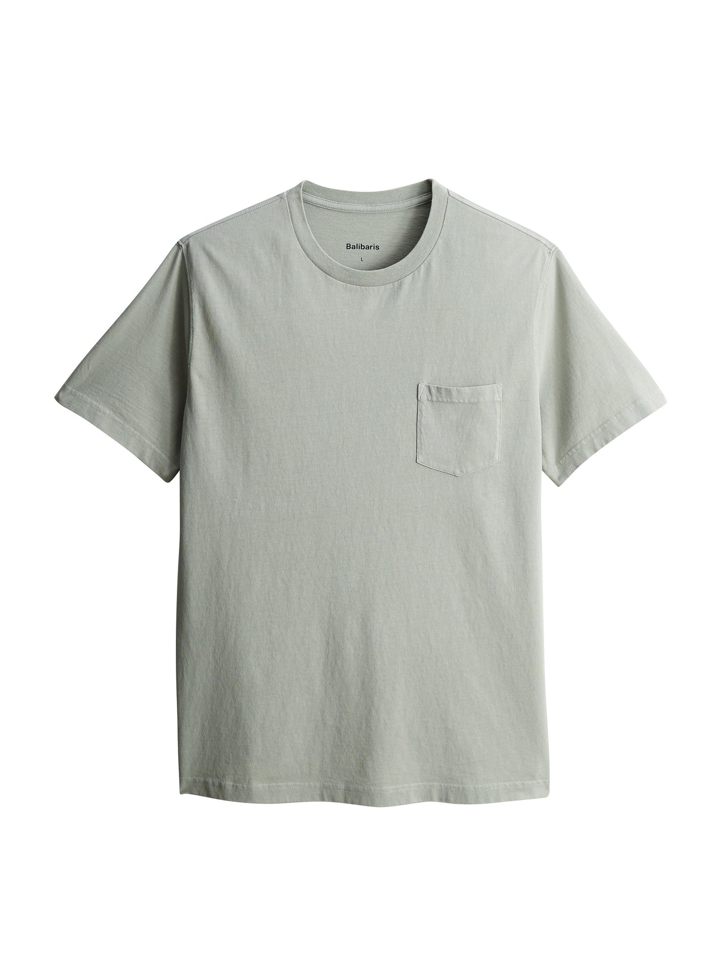 T-shirt Mitch Asperge –  T-shirt 100% coton organique vert clair avec coupe droite et une poche poitrine – packshot