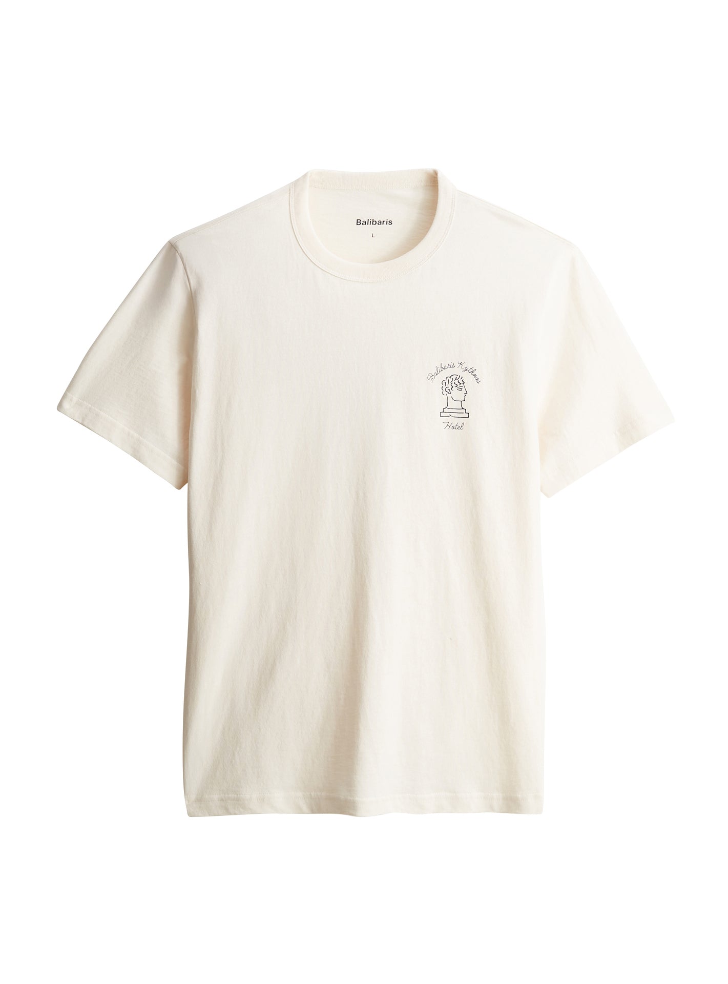 T-shirt Zeus Ecru – T-shirt 100% coton écru avec col rond et coupe ample – packshot