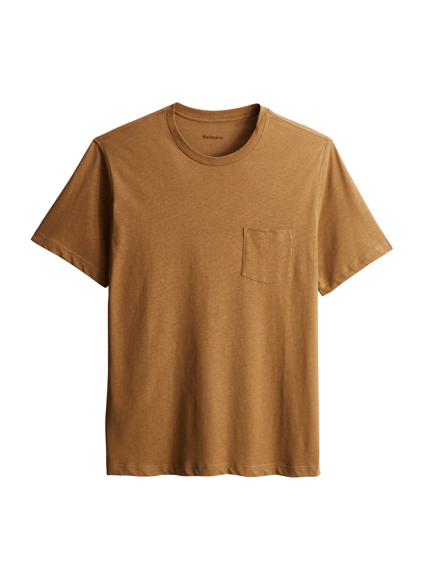 T-shirt Mitch Brun – T-shirt 80% coton, 20% lin marron avec coupe droite et col rond – packshot