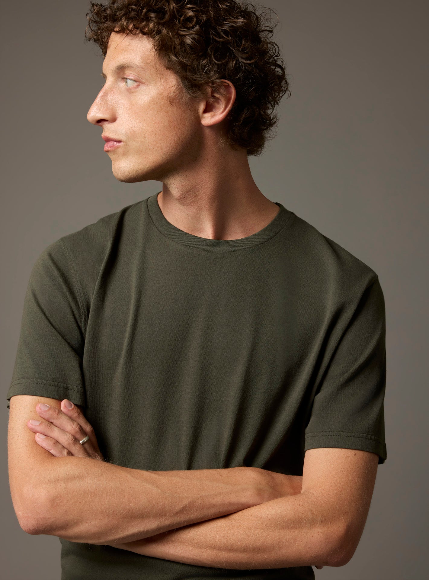 T-shirt Tim Dark Khaki-4