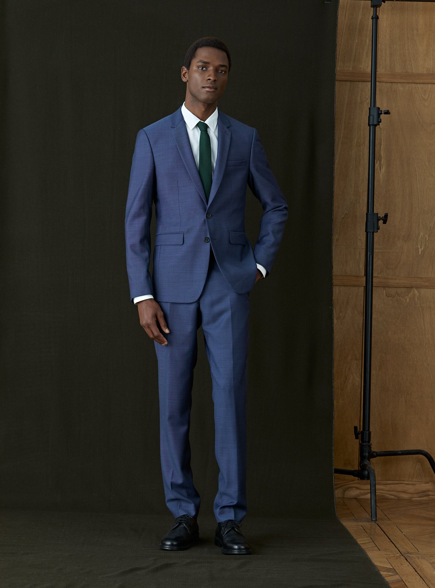 Pantalon de Costume Caviar Blue Melanged-4