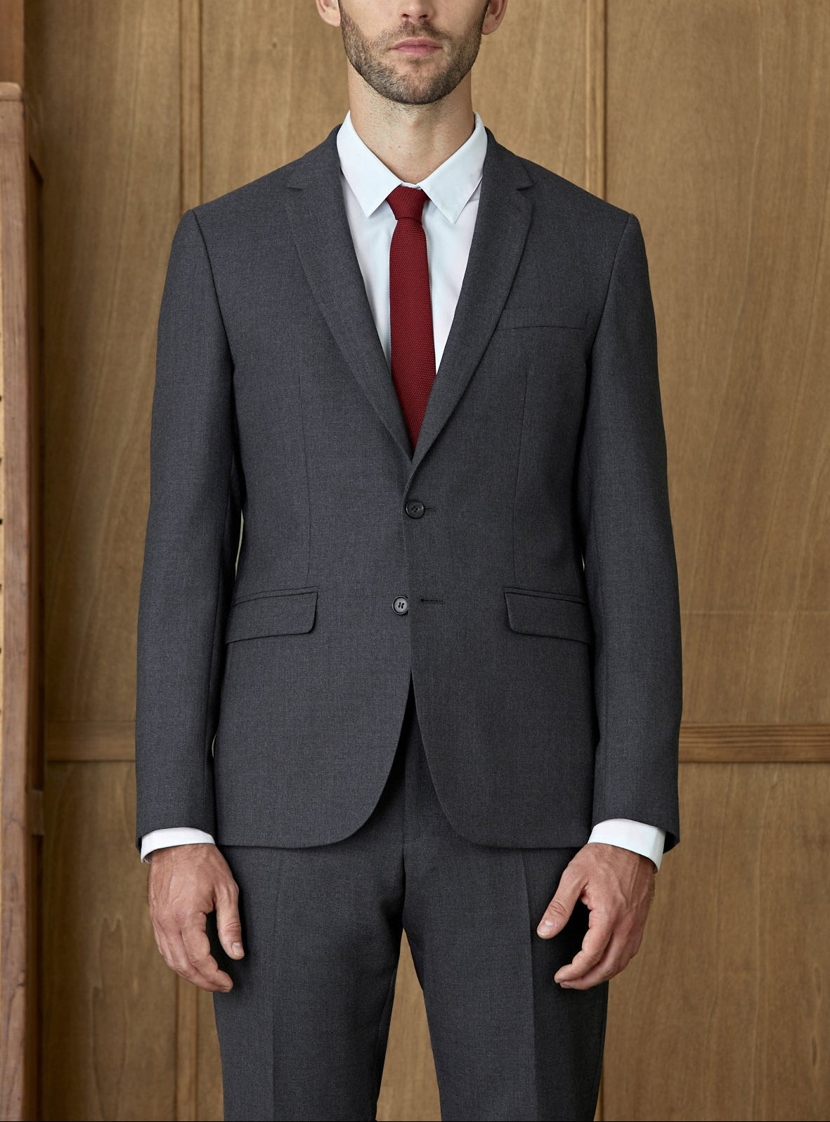Veste de Costume en laine Anthracite Chiné