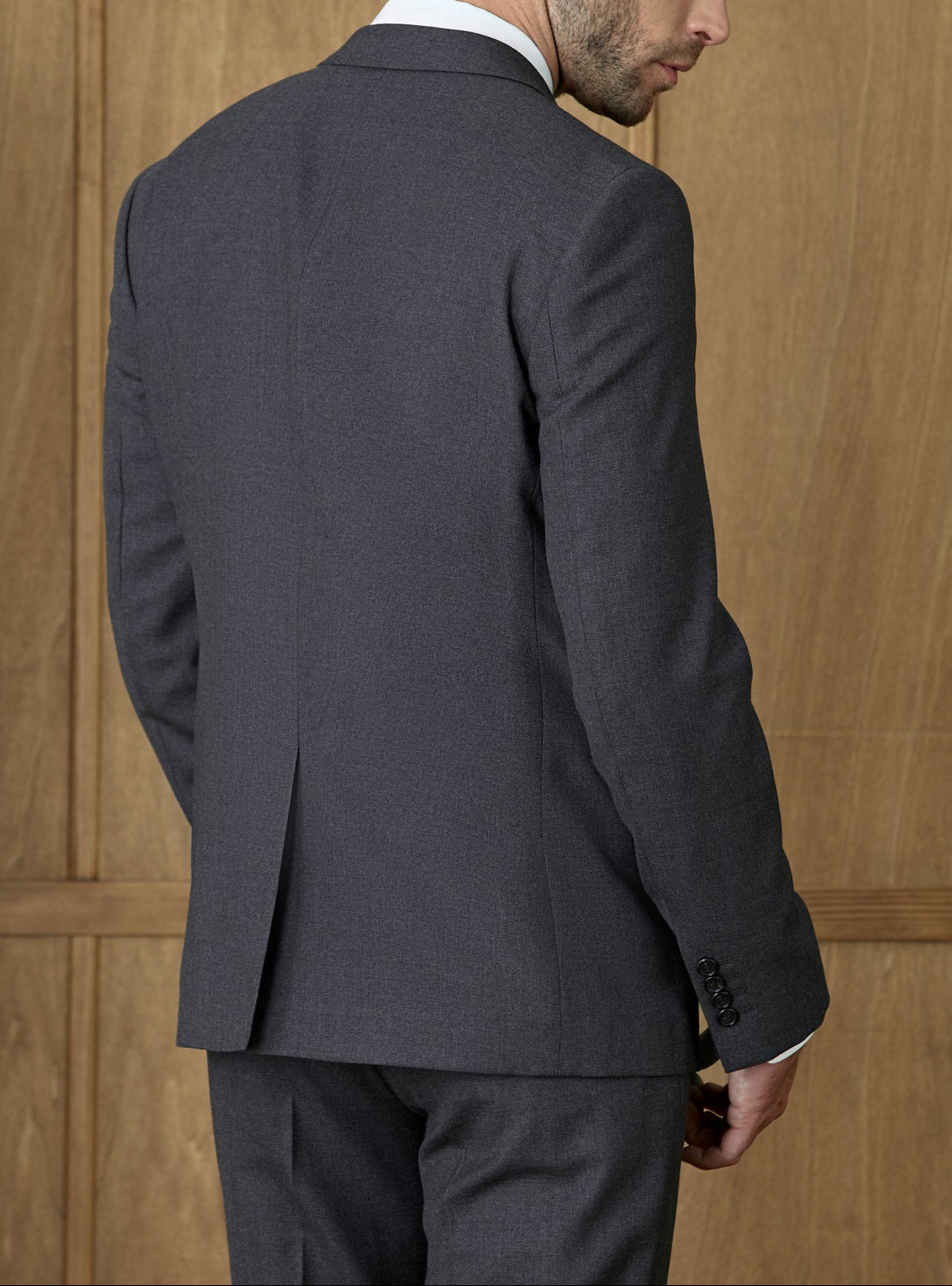 Veste de Costume en laine Anthracite Chiné