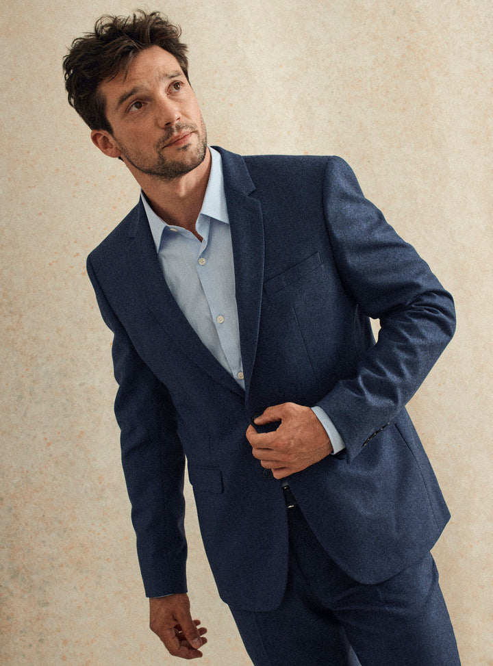 Veste de Costume en flanelle Navy