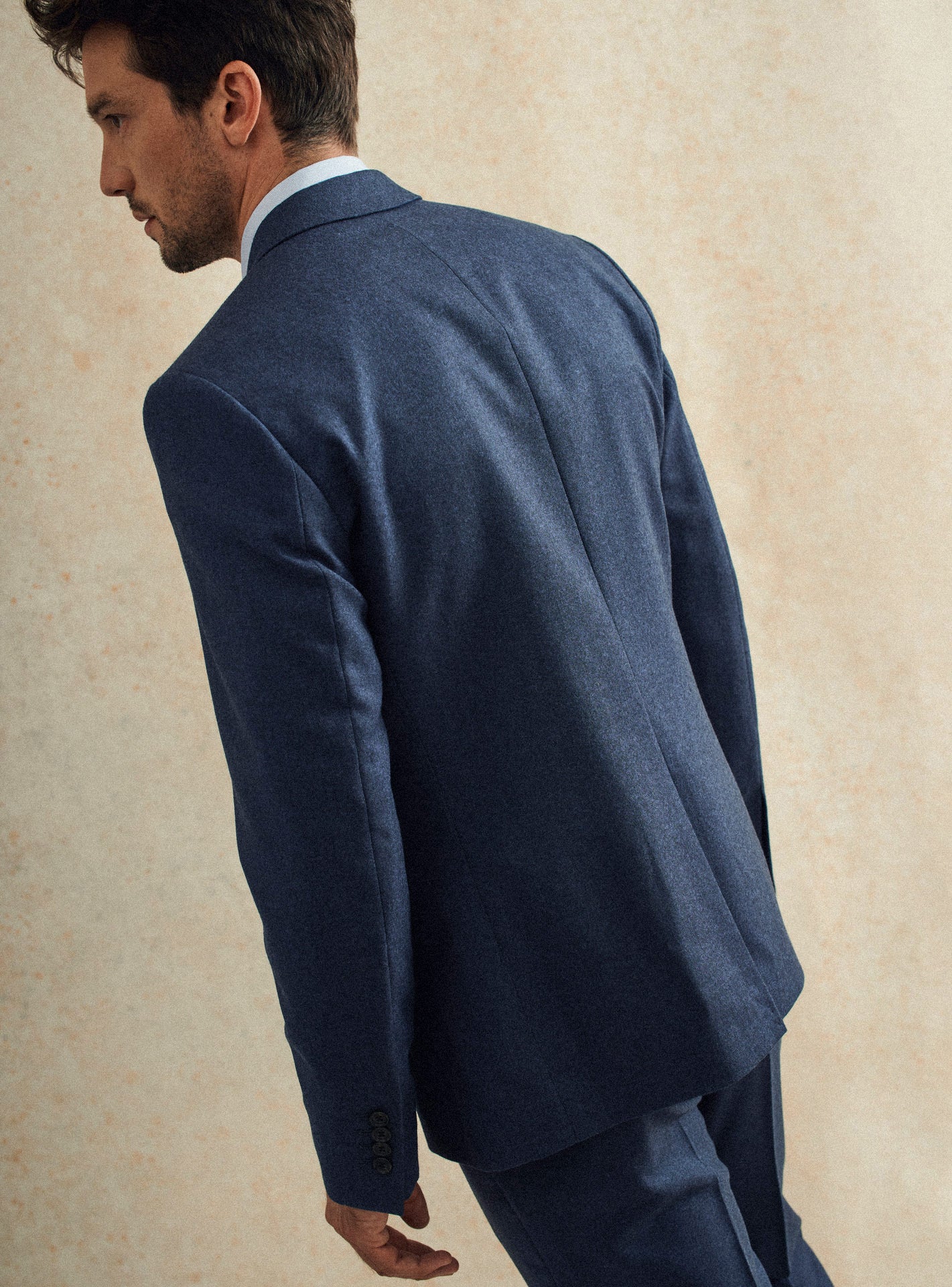 Navy Flannel Suit Jacket-5