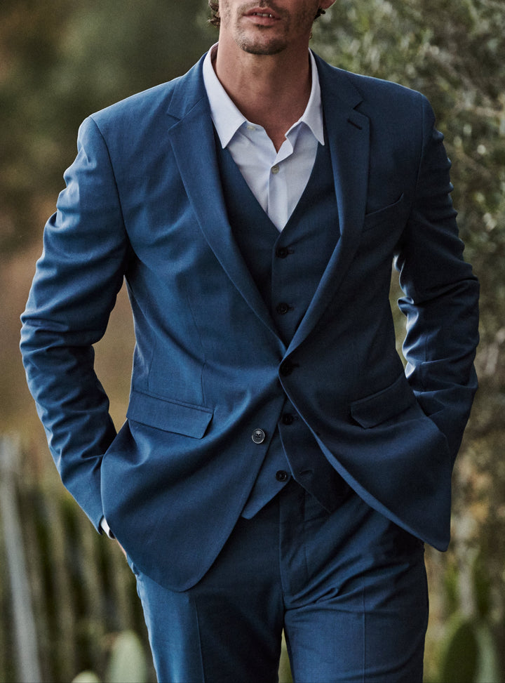 Veste de Costume en laine Gekko Cobalt