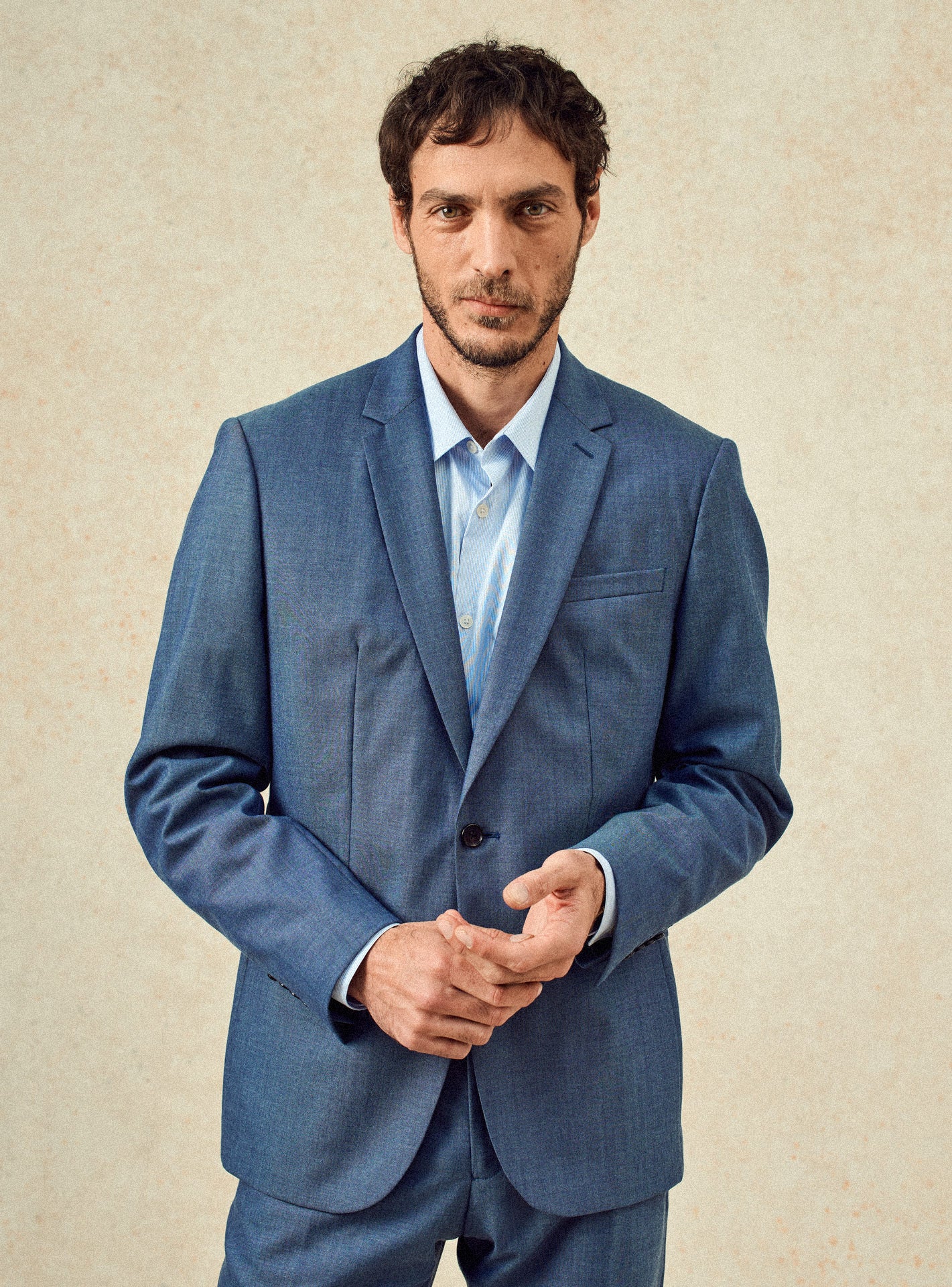 Veste de costume Gekko Blue Melanged-1