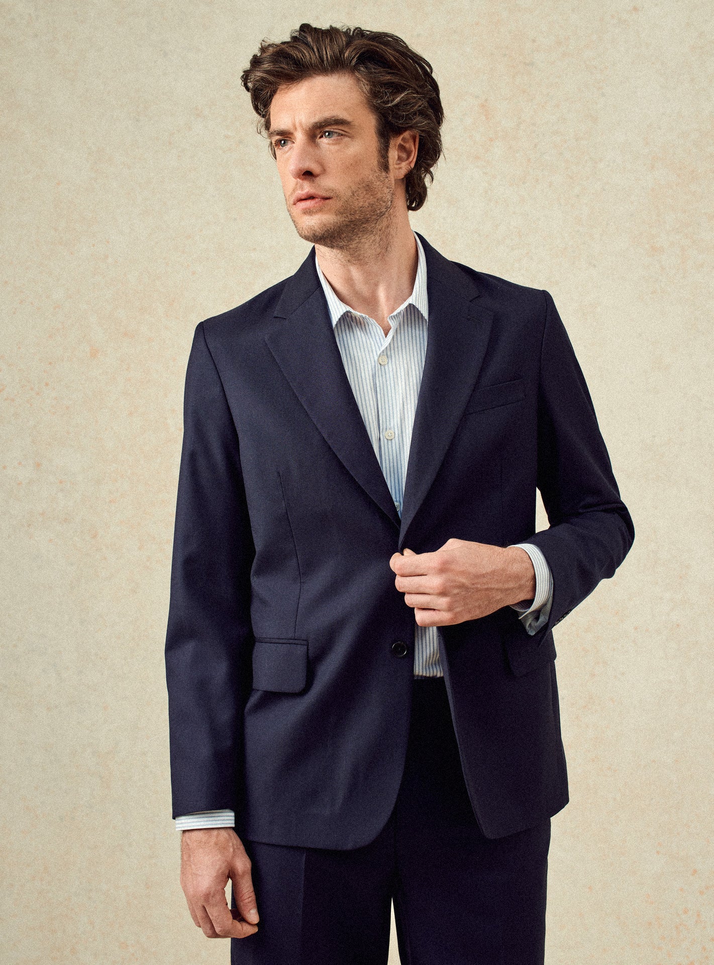 Veste de costume navy en laine Balibaris - Alois - Plan taille