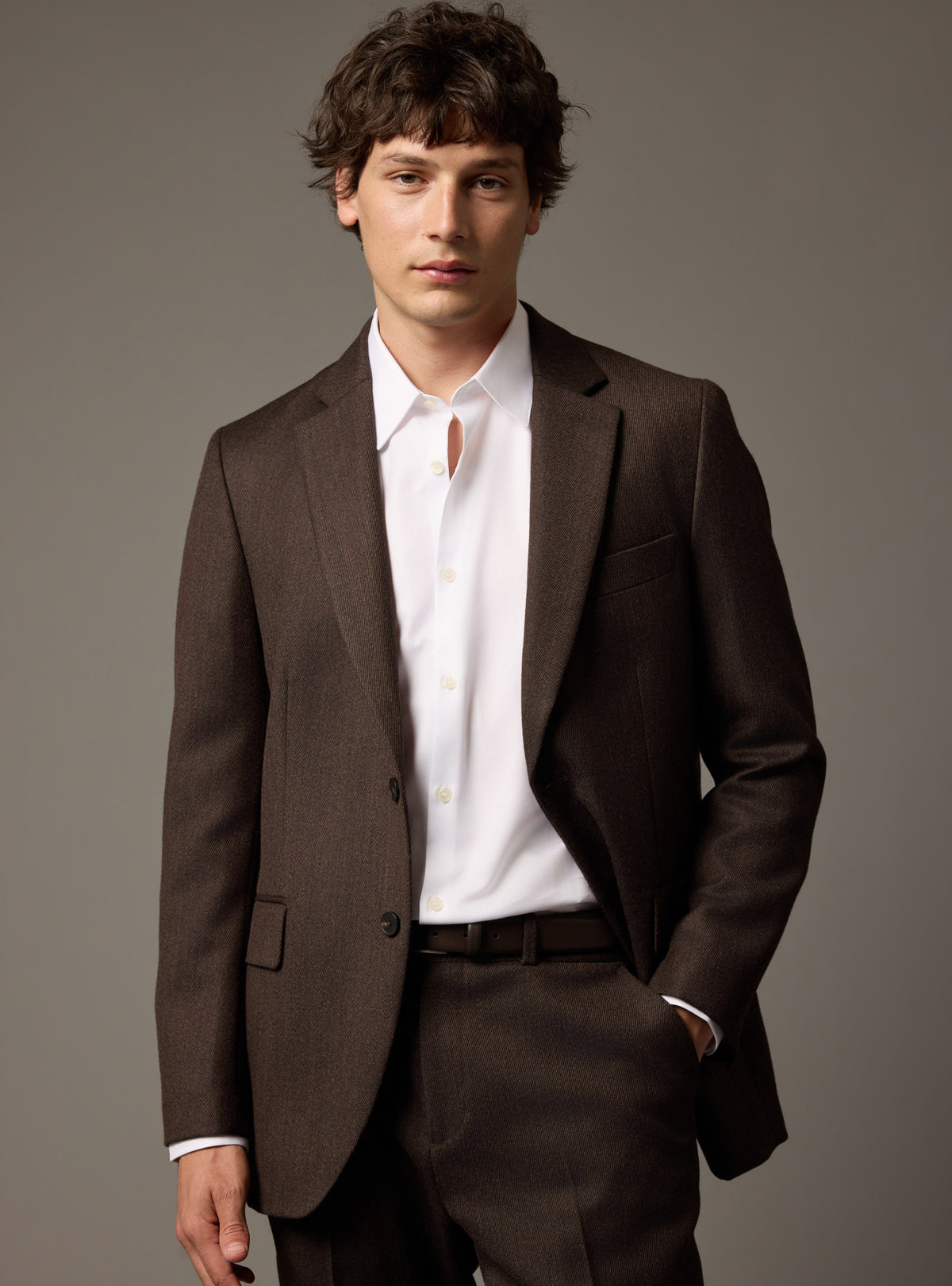 Veste de costume Alois Coffee-1