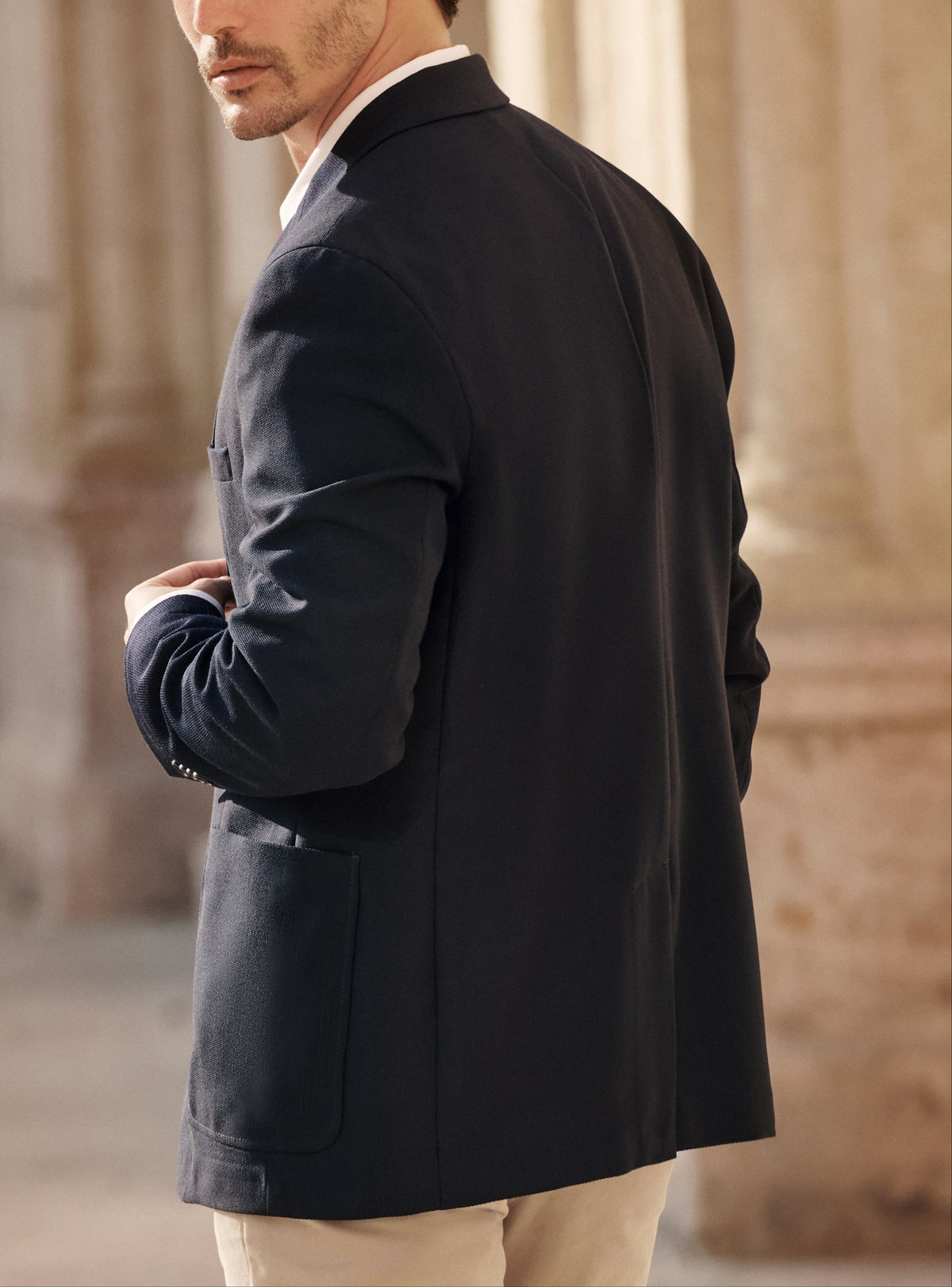 Veste seule Heaton en laine Navy