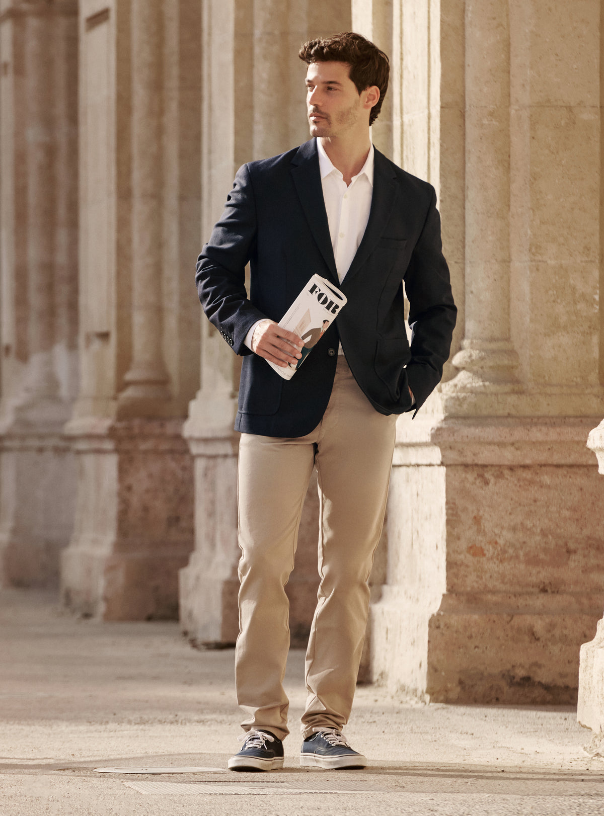 Veste seule Heaton en laine Navy