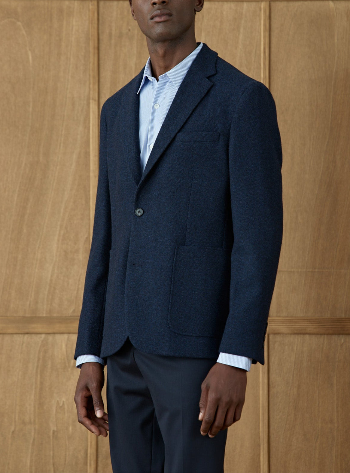 Veste seule Heaton en laine Dusky Navy