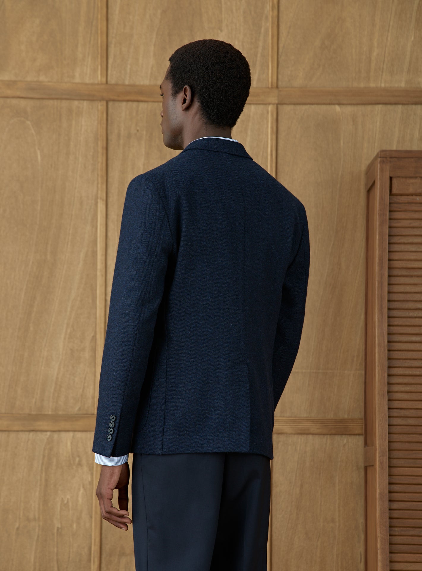 Veste seule Heaton en laine Dusky Navy