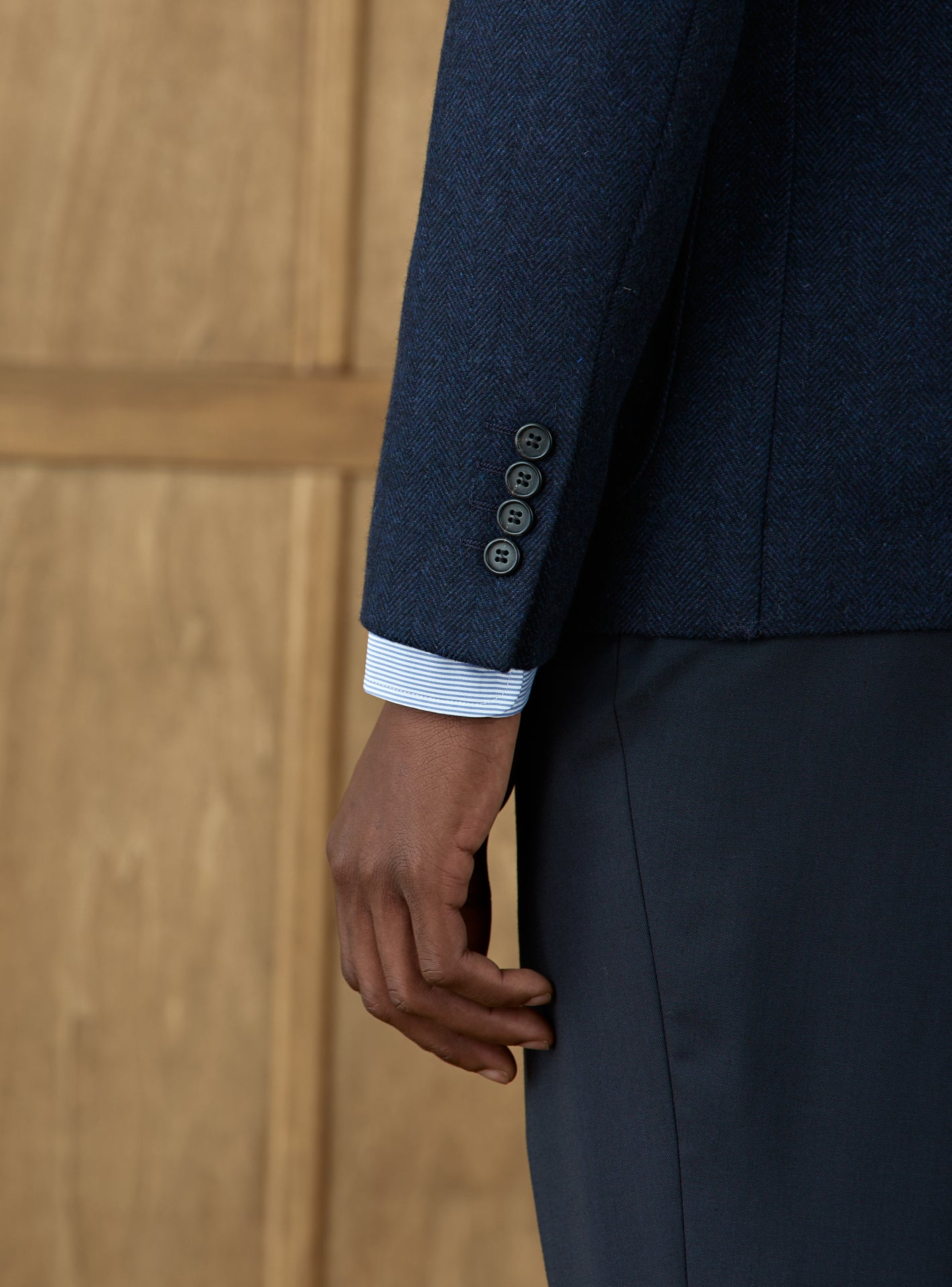 Veste seule Heaton en laine Dusky Navy