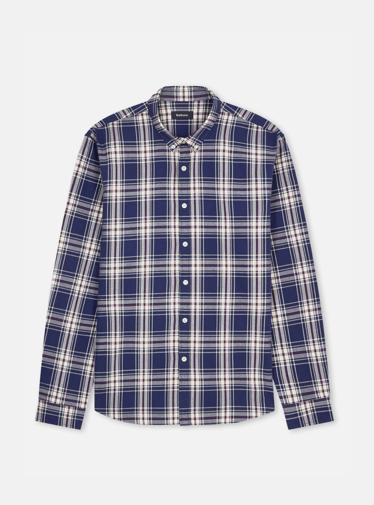 Chemise College à carreaux Navy Ecru-1