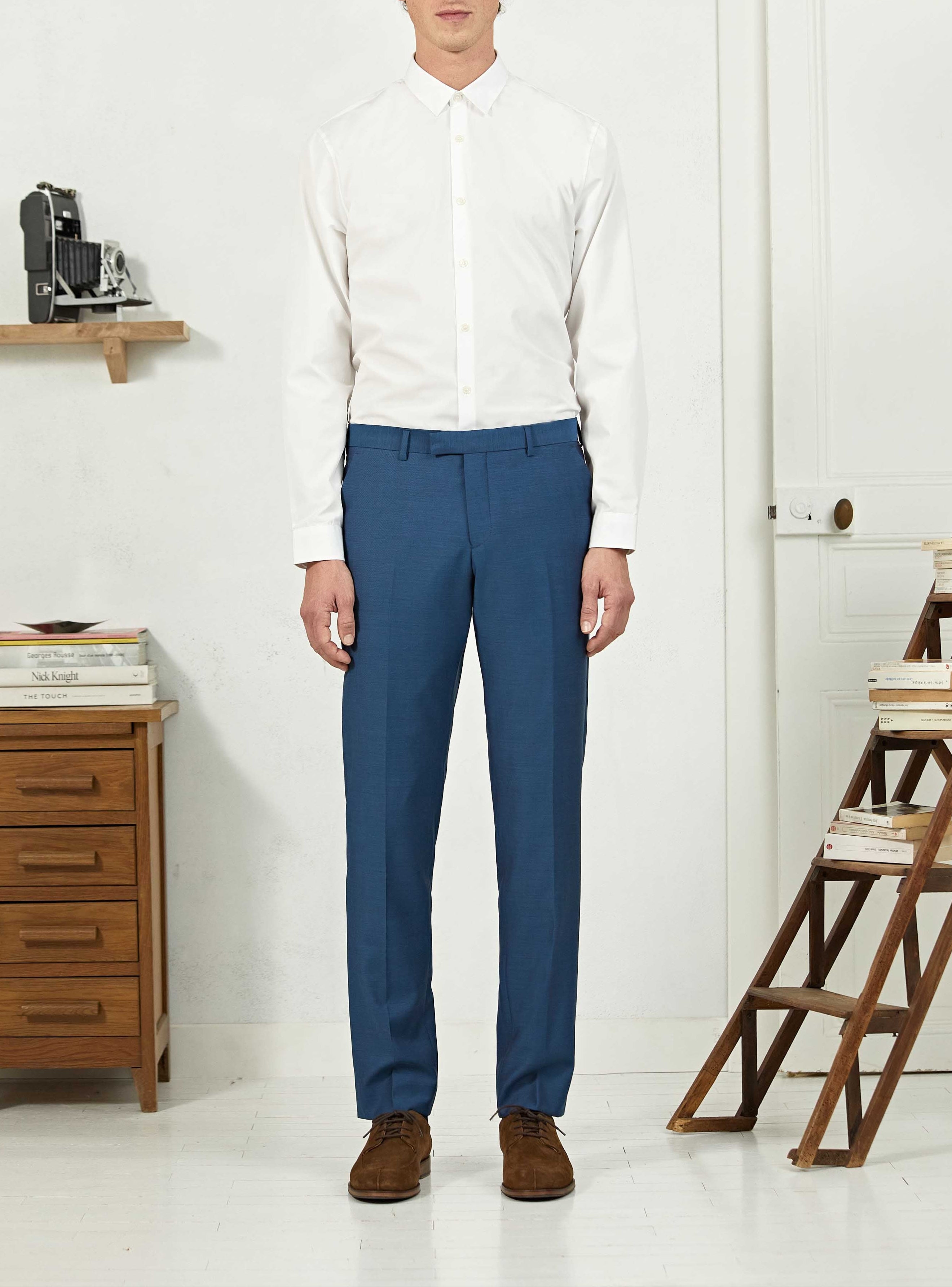 Pantalon de costume Bleu Prusse-6