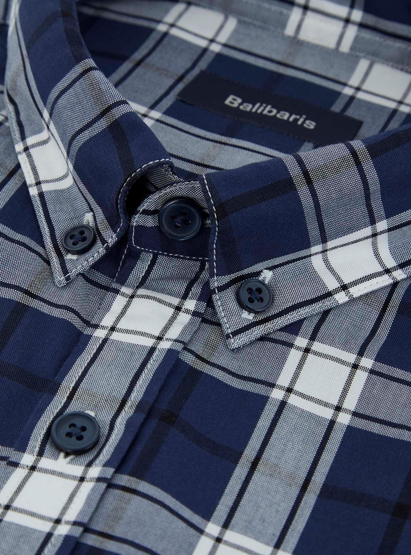 Chemise Tribeca à carreaux Bleu Naval-2