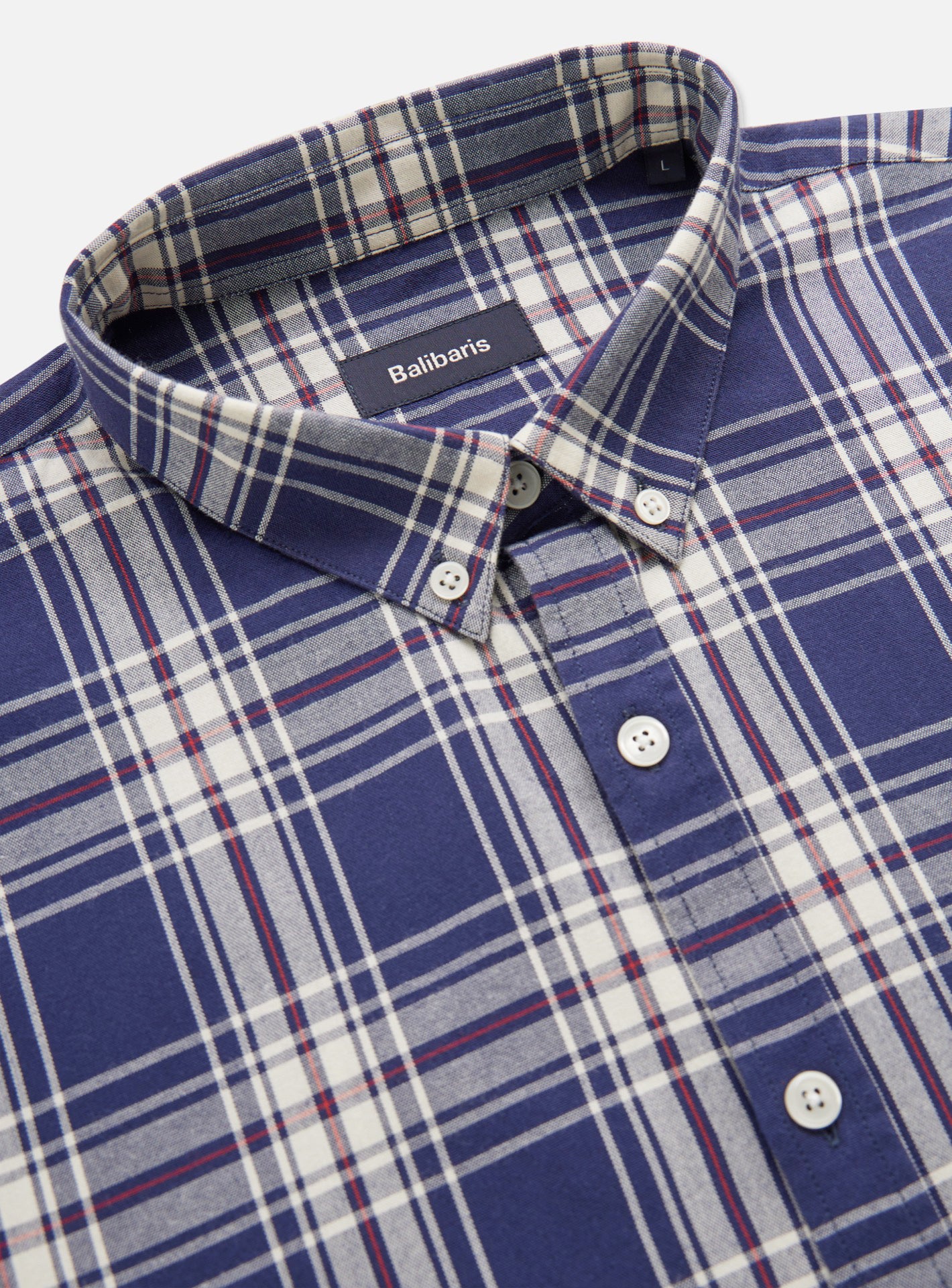 Chemise College à carreaux Navy Ecru-3
