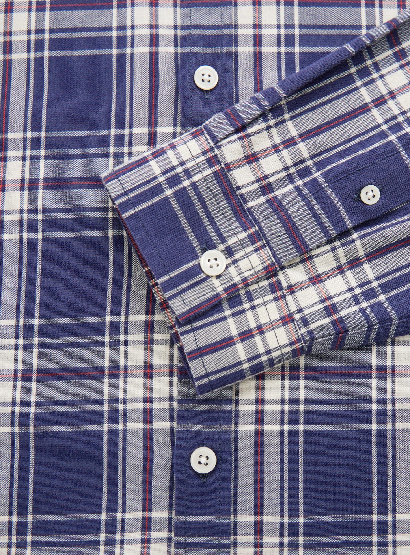 Chemise College à carreaux Navy Ecru