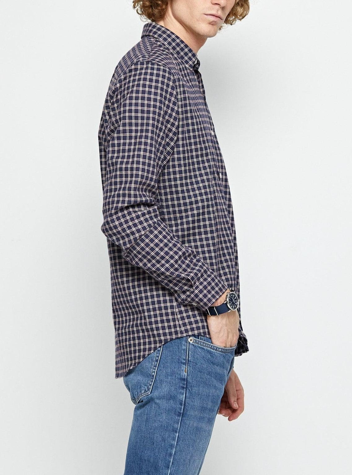 Chemise Mercer Navy et Brick - Balibaris EU