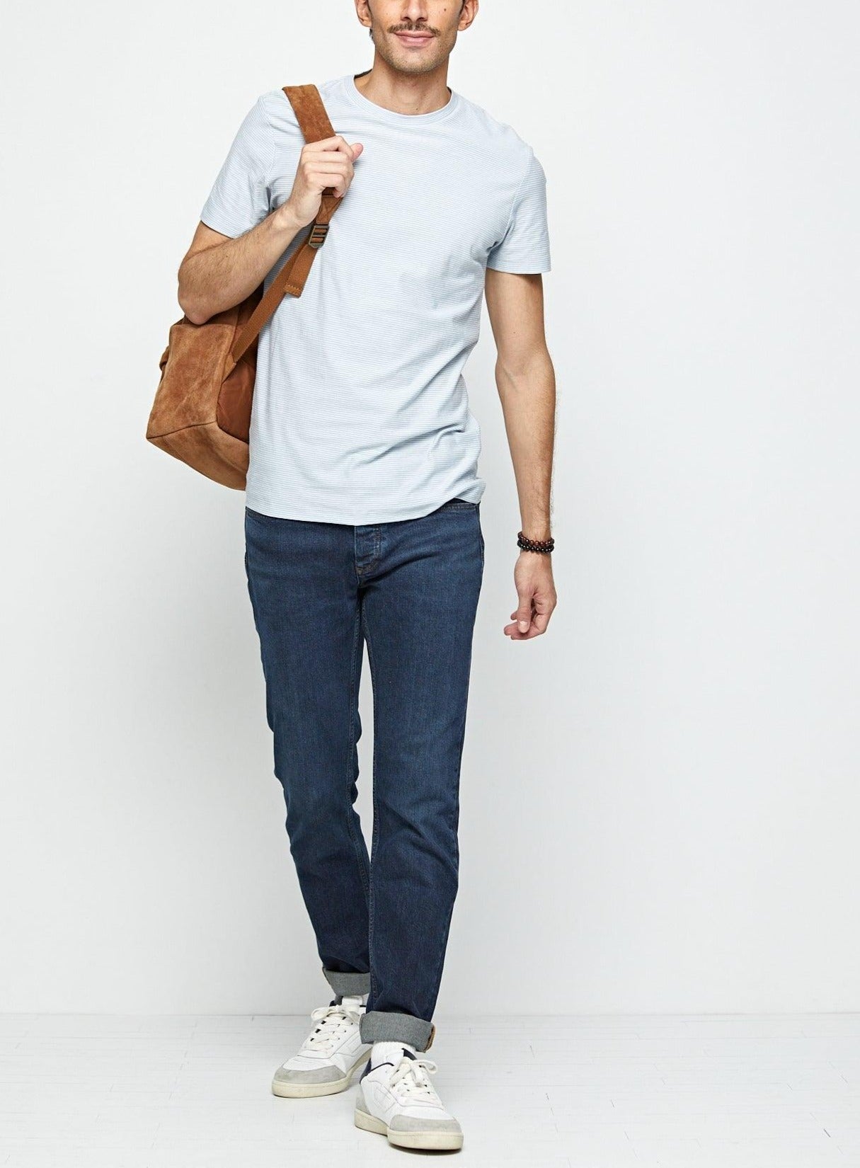 T-shirt Casey Bleu Acier-3