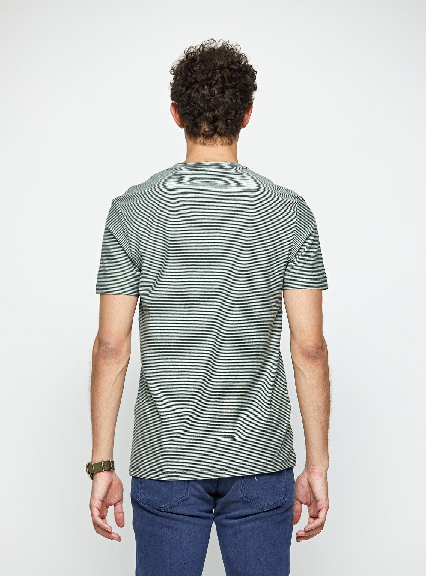 T-shirt Casey Rayé Vert Menthol-4