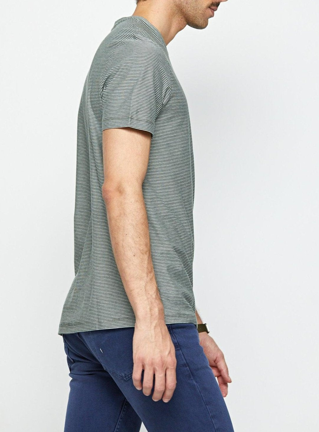 T-shirt Casey Rayé Vert Menthol-3