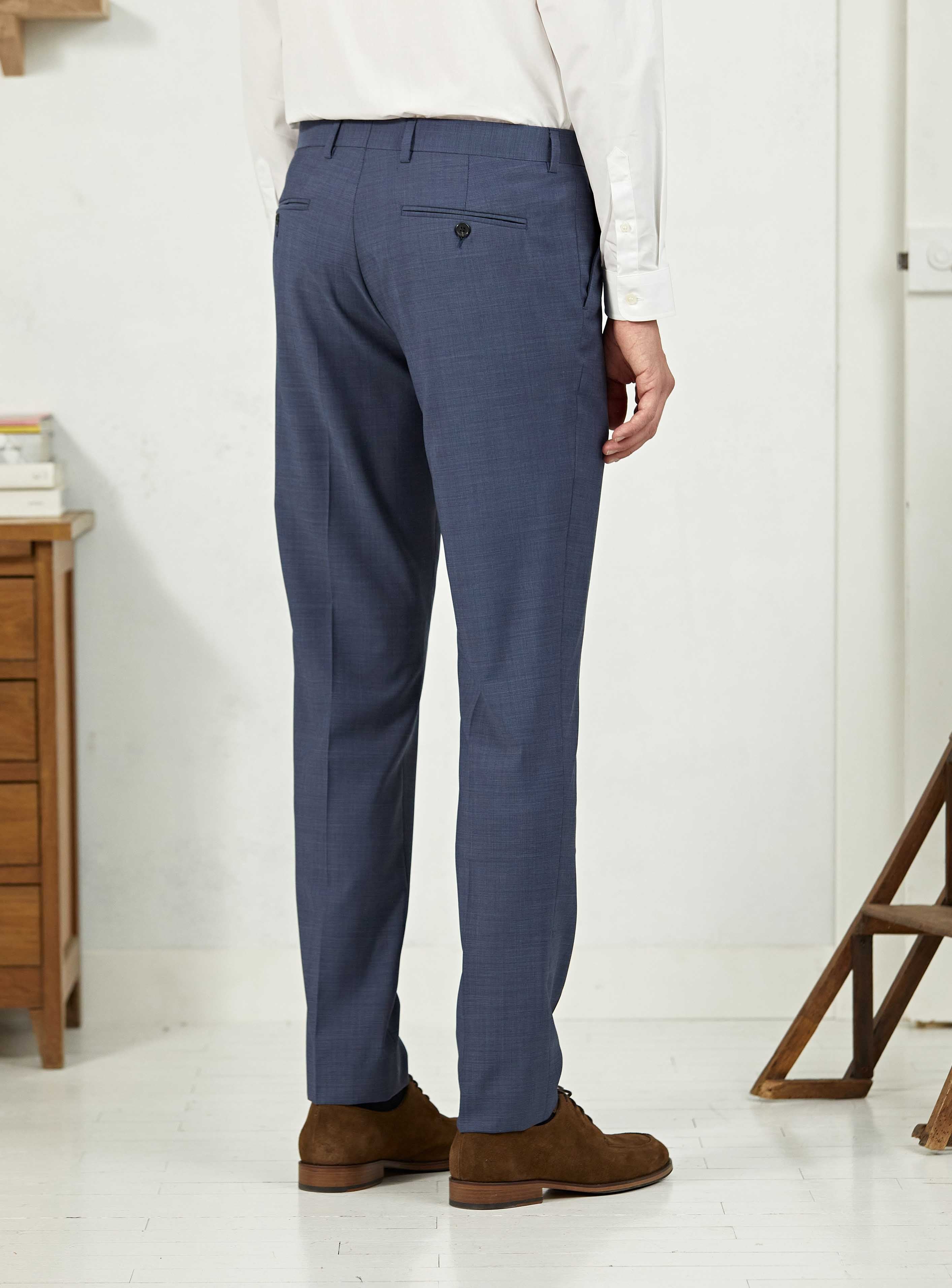 Pantalon de costume Taylor Bleu Mélangé-5